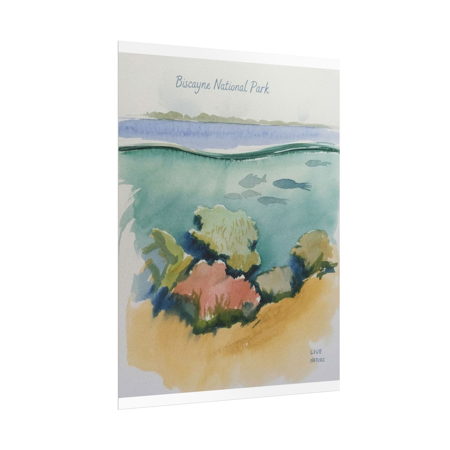 Biscayne National Park Underwater Watercolor Print