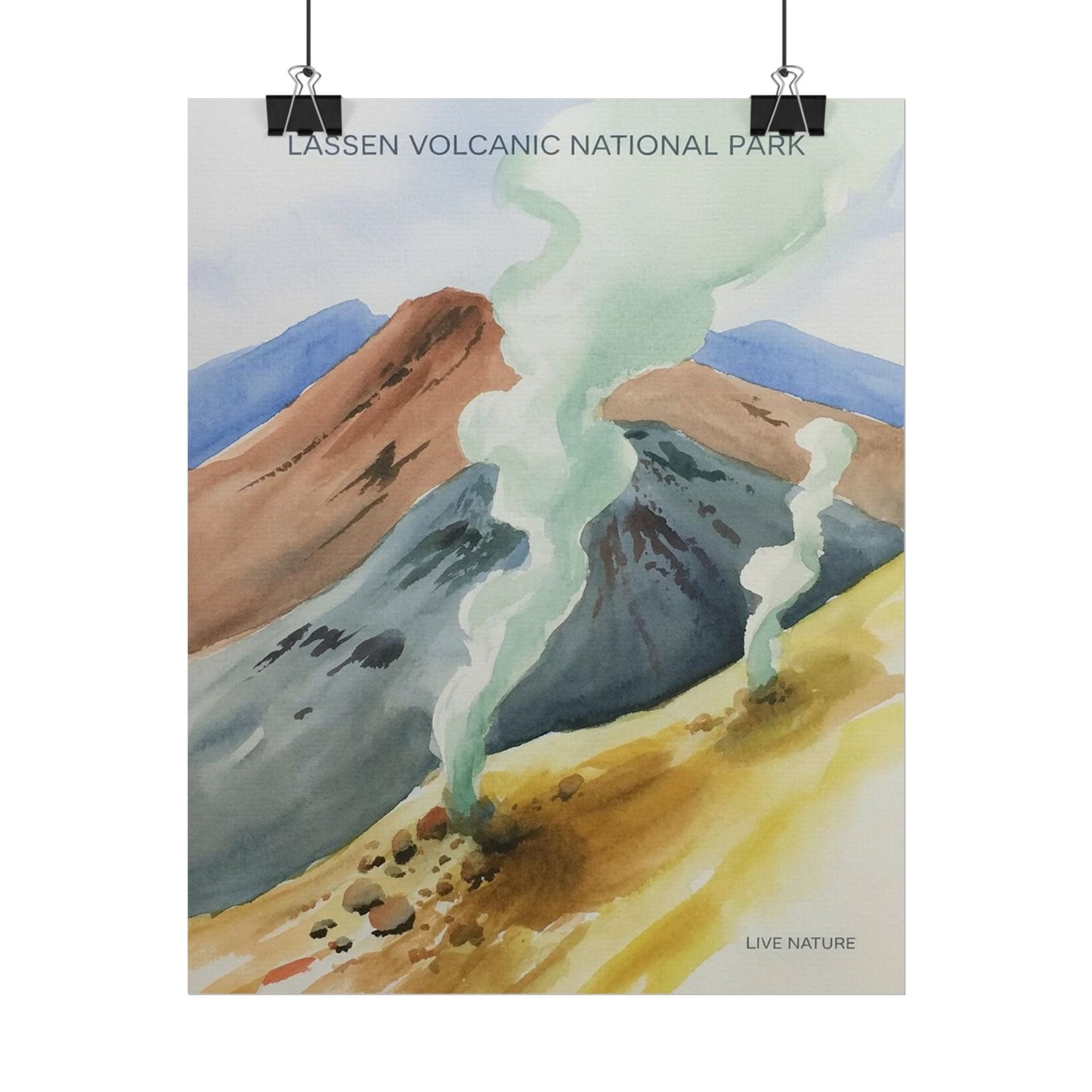Lassen Volcanic National Park Watercolor Print