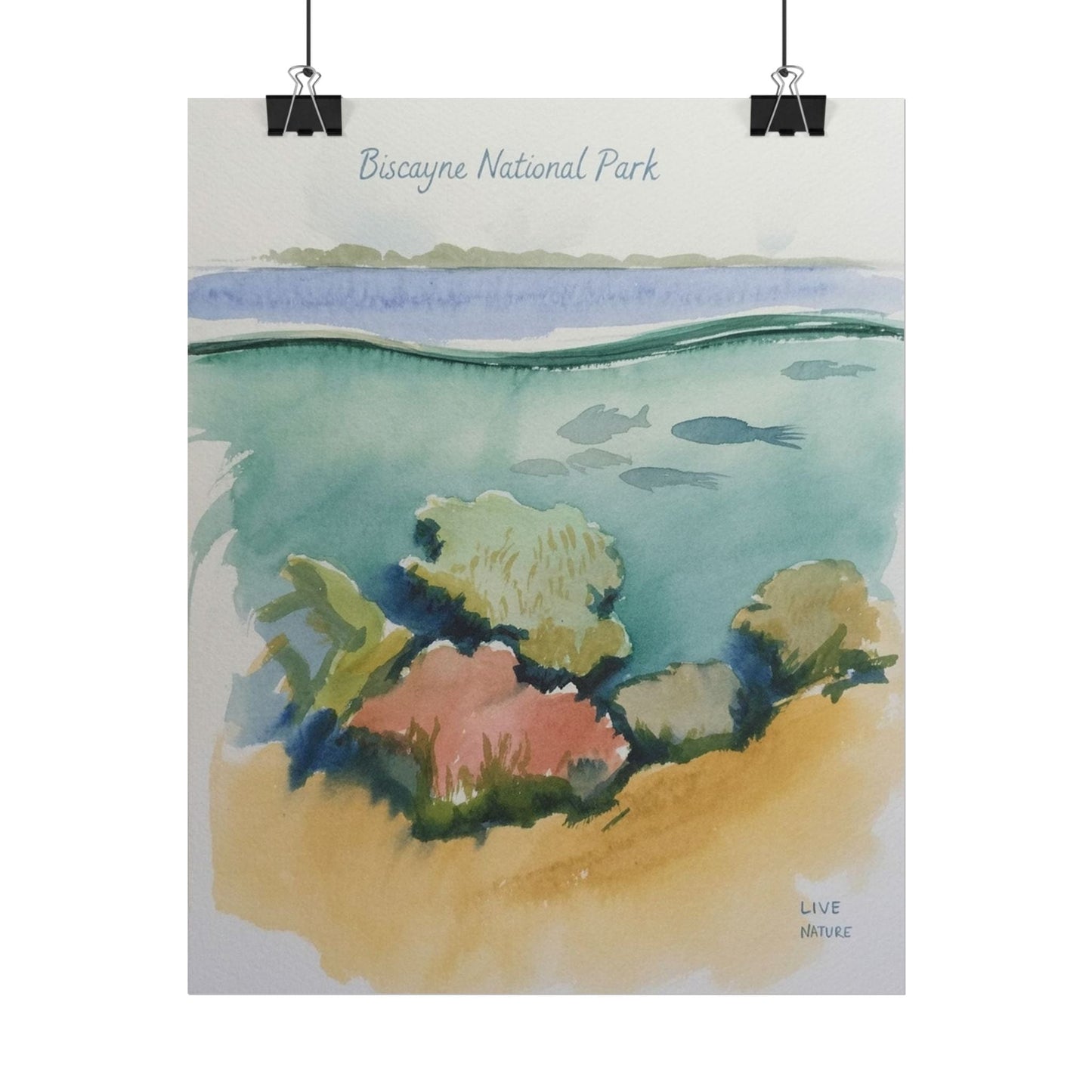 Biscayne National Park Underwater Watercolor Print