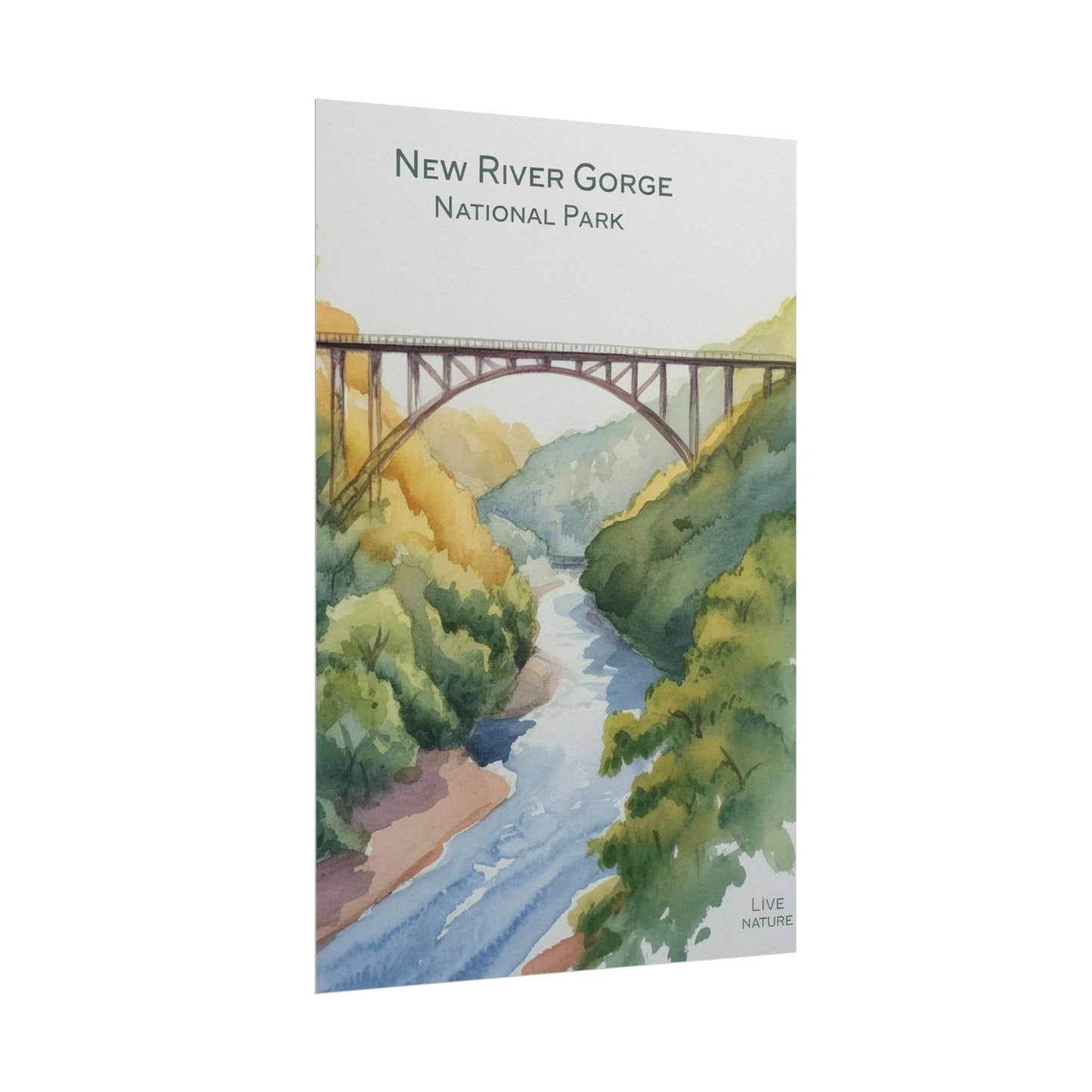 New River Gorge Bridge Watercolor Art Print