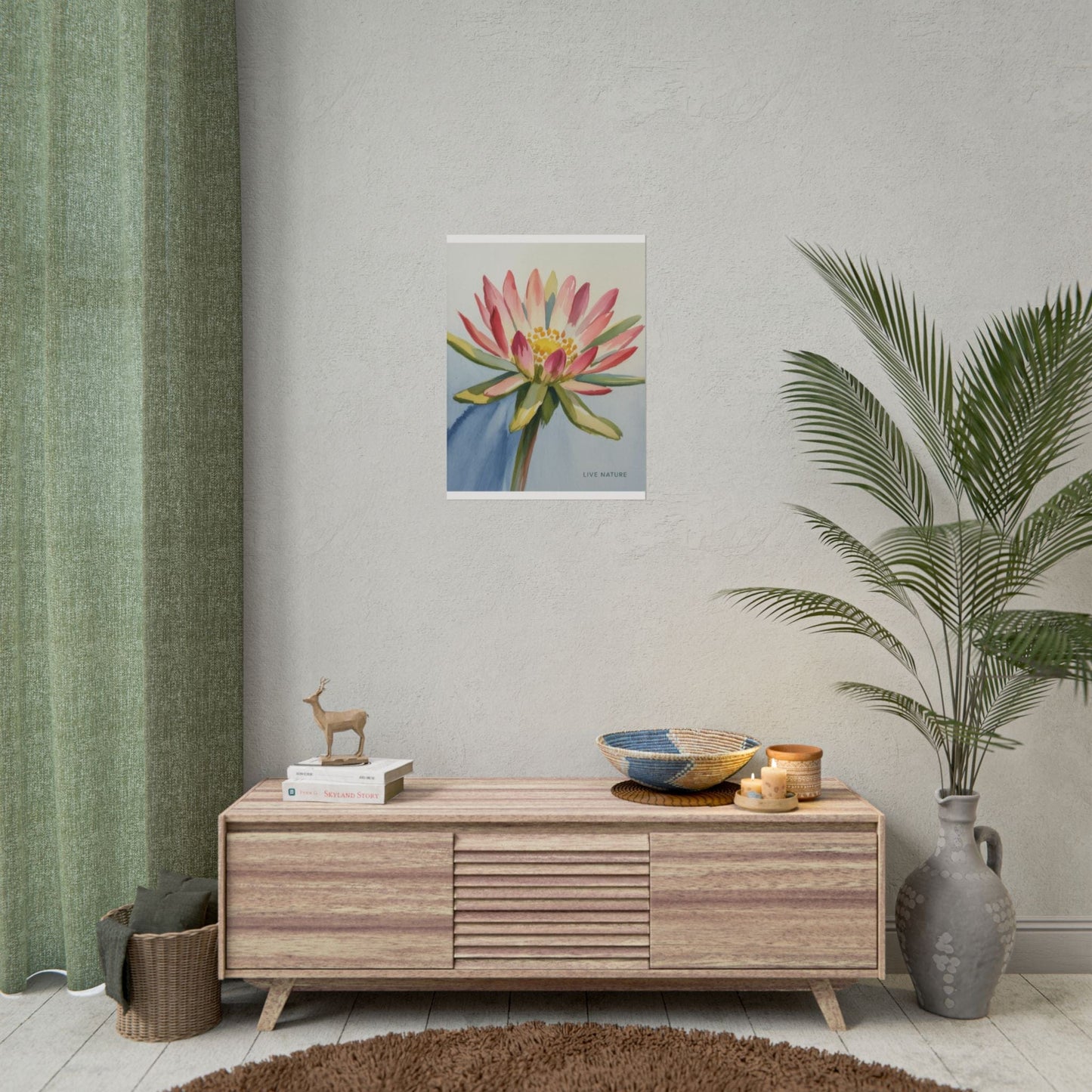 Bitterroot Flower Watercolor Print 'Live Nature