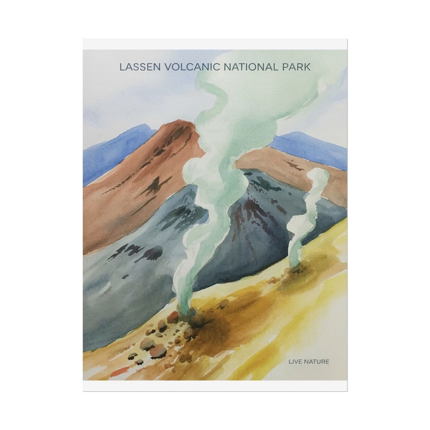 Lassen Volcanic National Park Watercolor Print