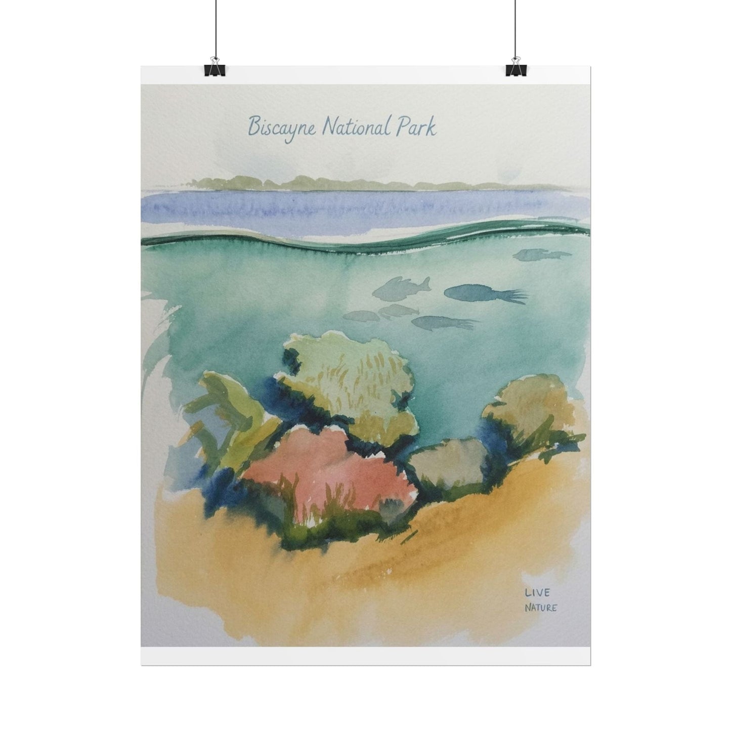 Biscayne National Park Underwater Watercolor Print