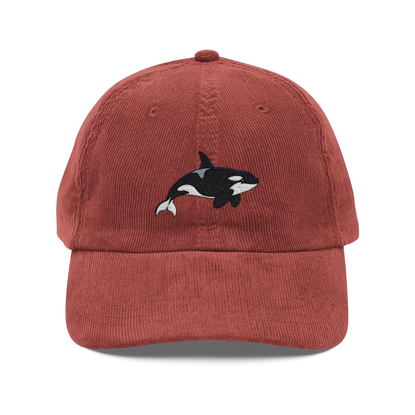 Orca Embroidered Navy Corduroy Baseball Cap