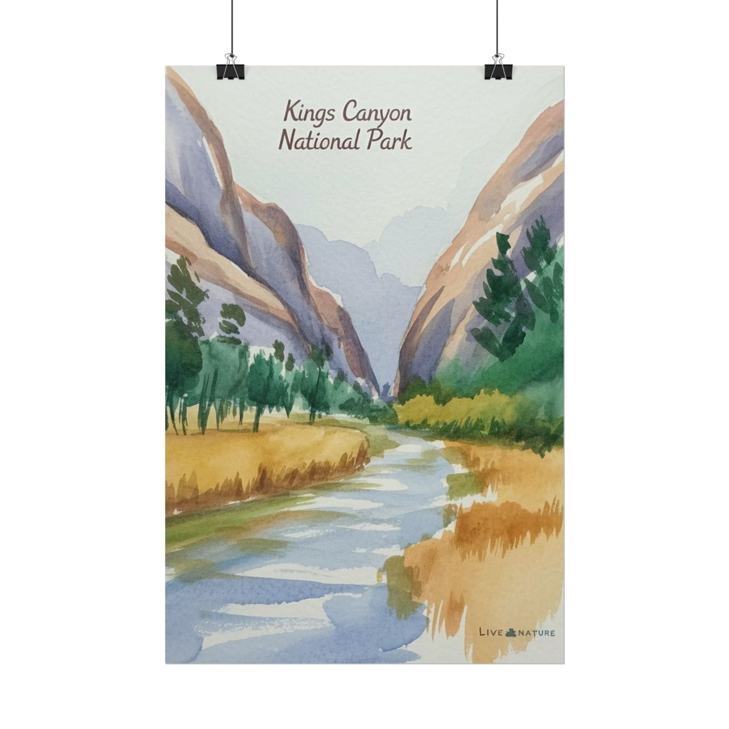 Kings Canyon National Park Watercolor Poster Print