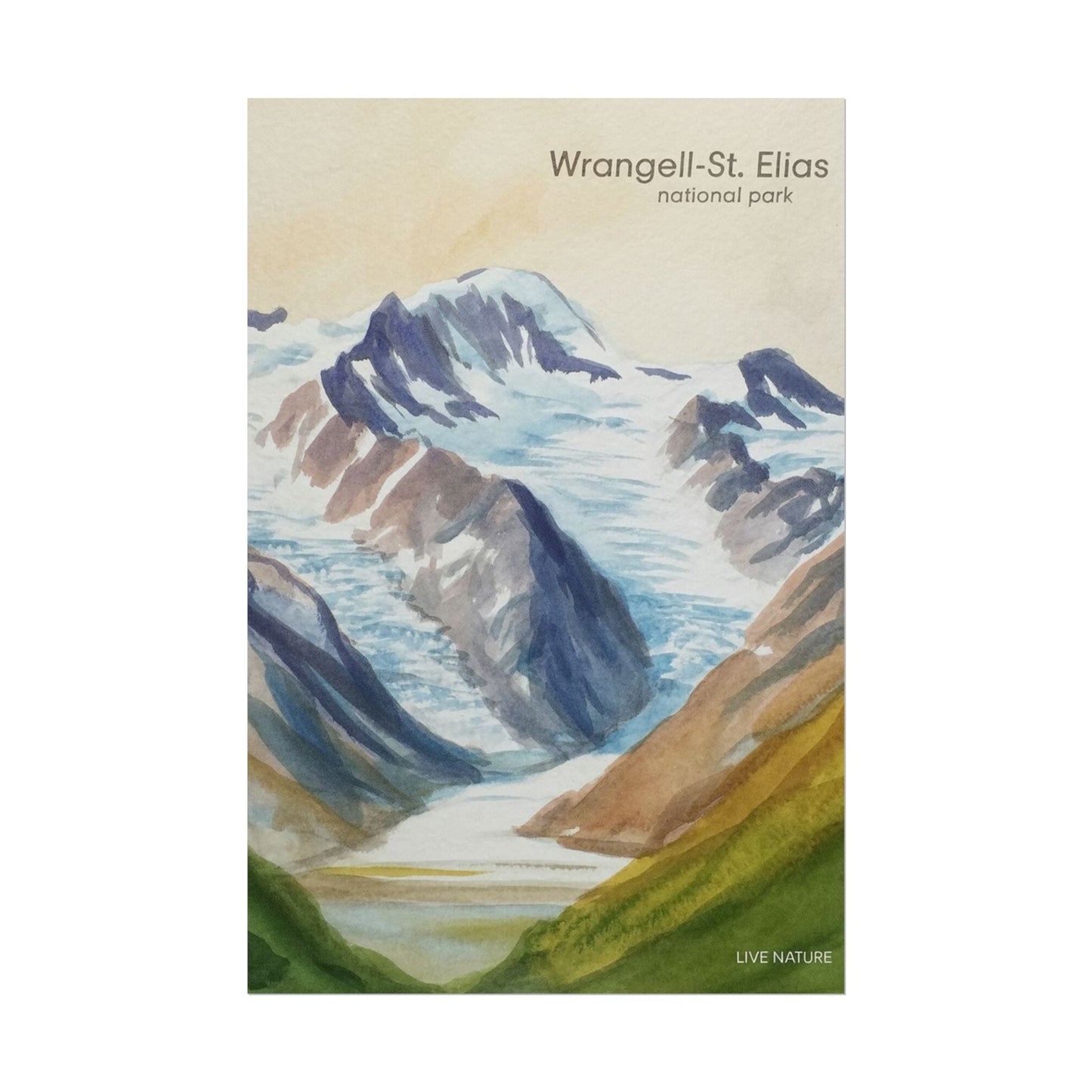 Wrangell-St. Elias National Park Watercolor Print