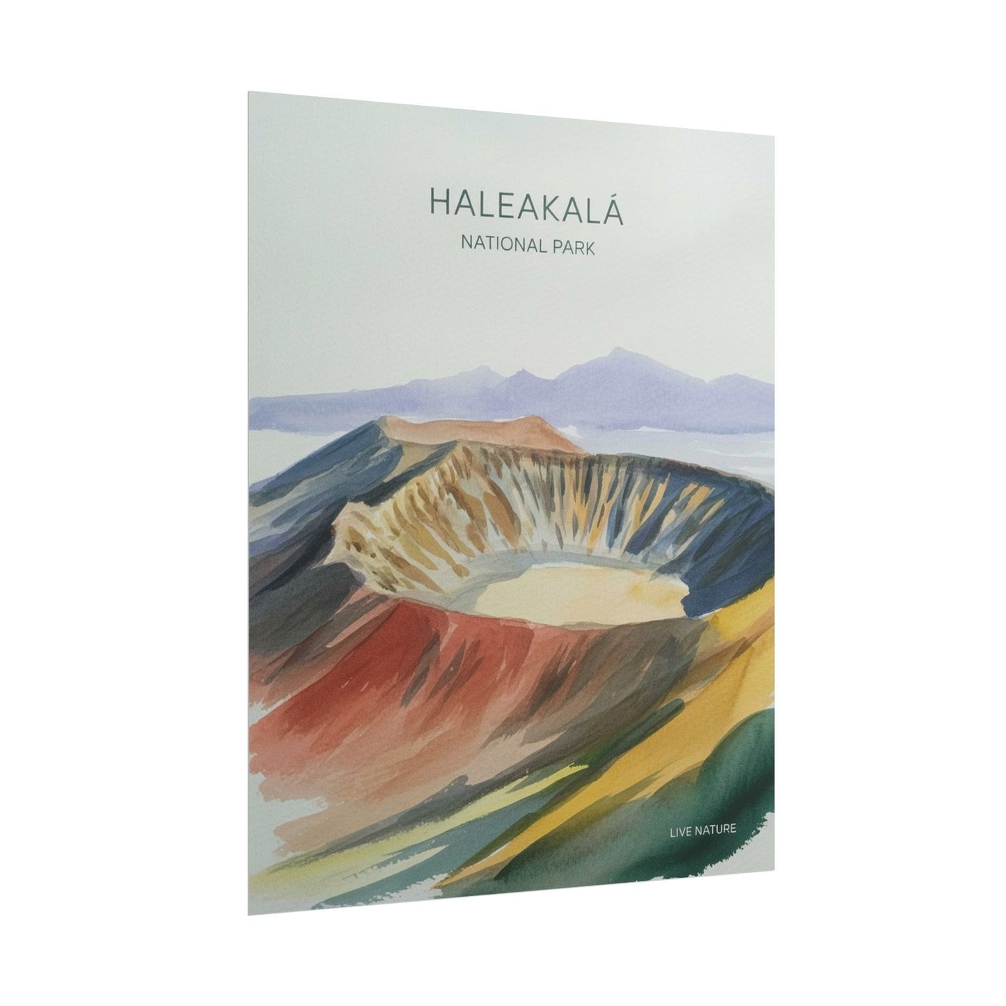 Haleakalā National Park Crater Watercolor Poster