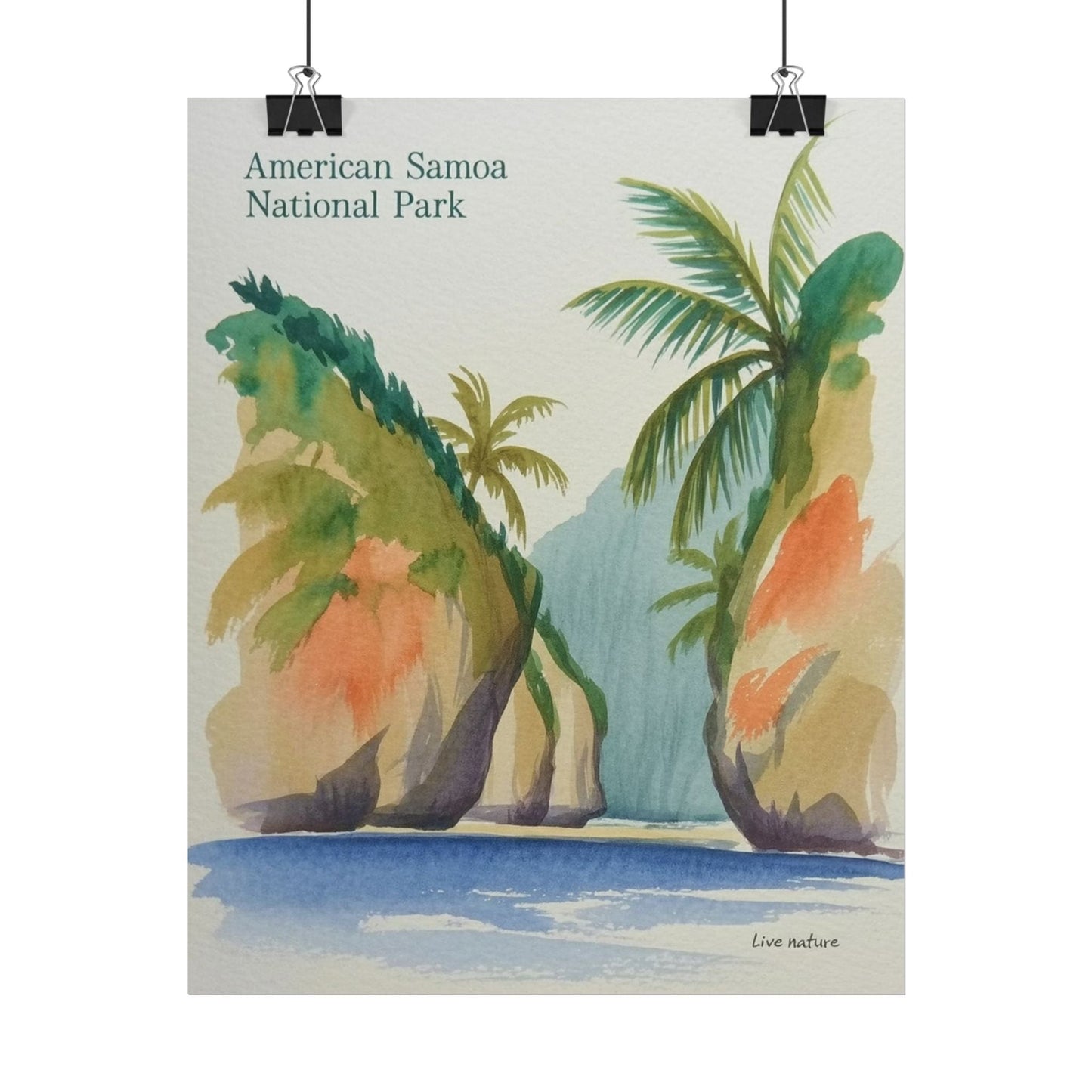 American Samoa National Park Watercolor Poster Print