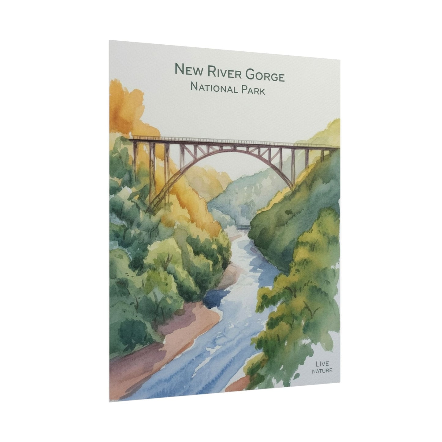 New River Gorge Bridge Watercolor Art Print