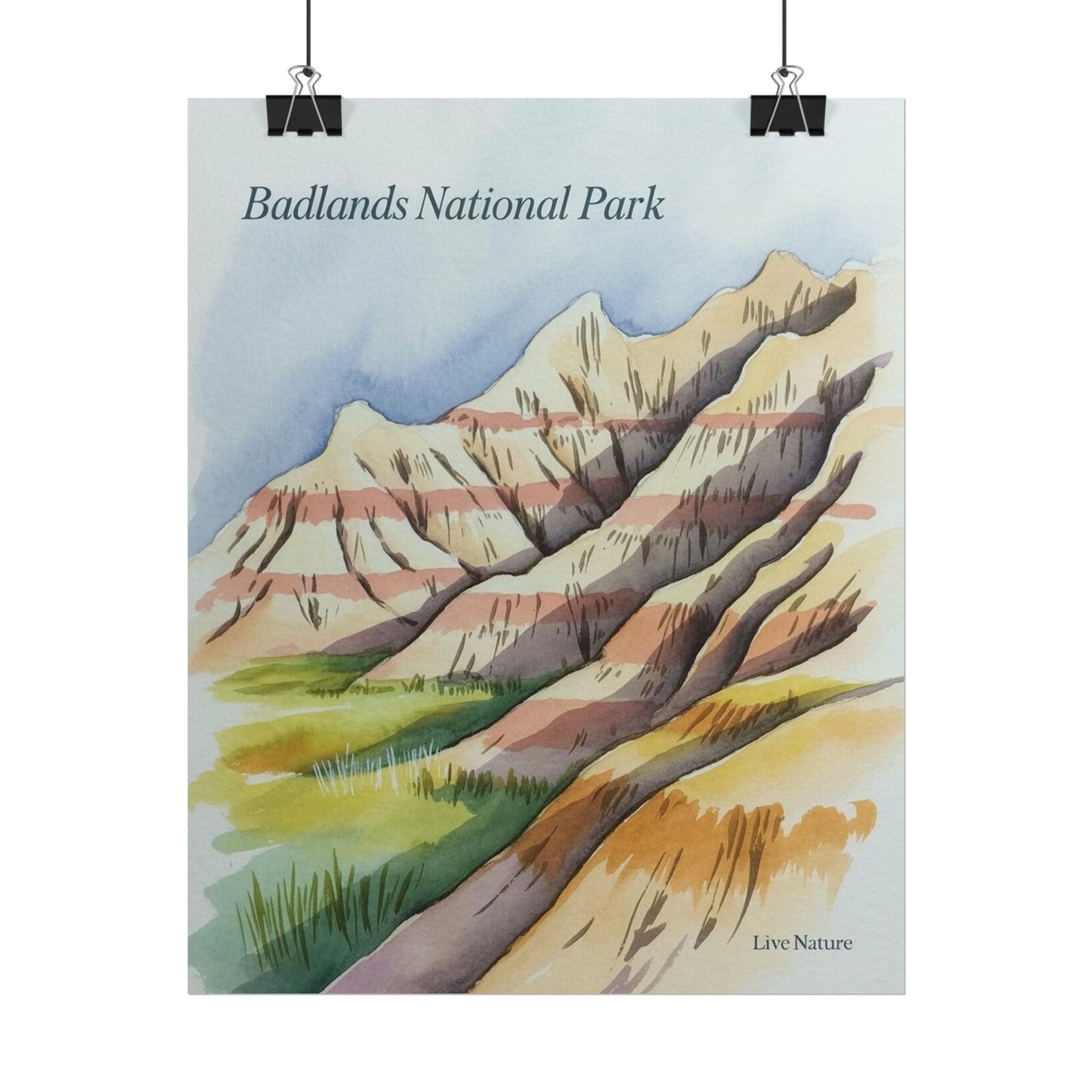 Badlands National Park Watercolor Art Print