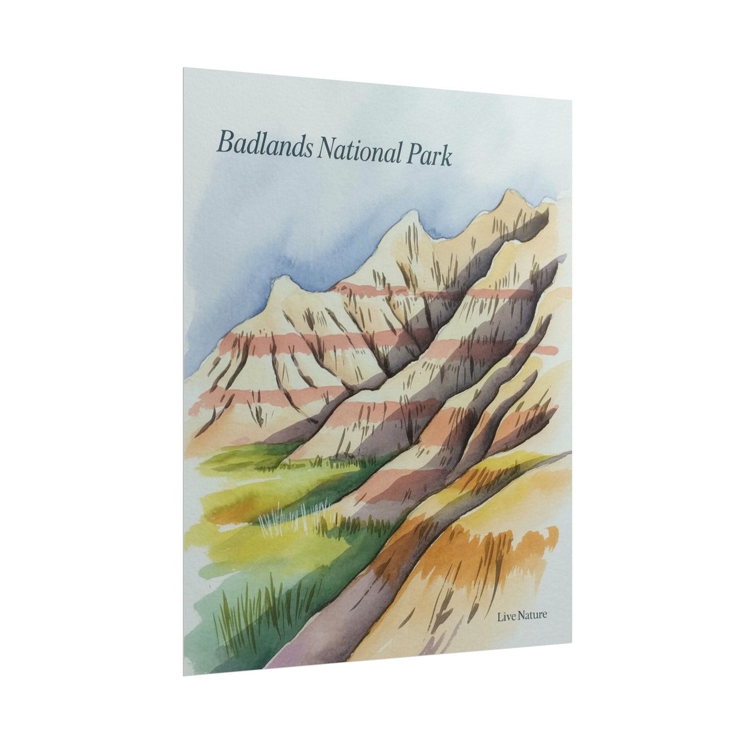 Badlands National Park Watercolor Art Print