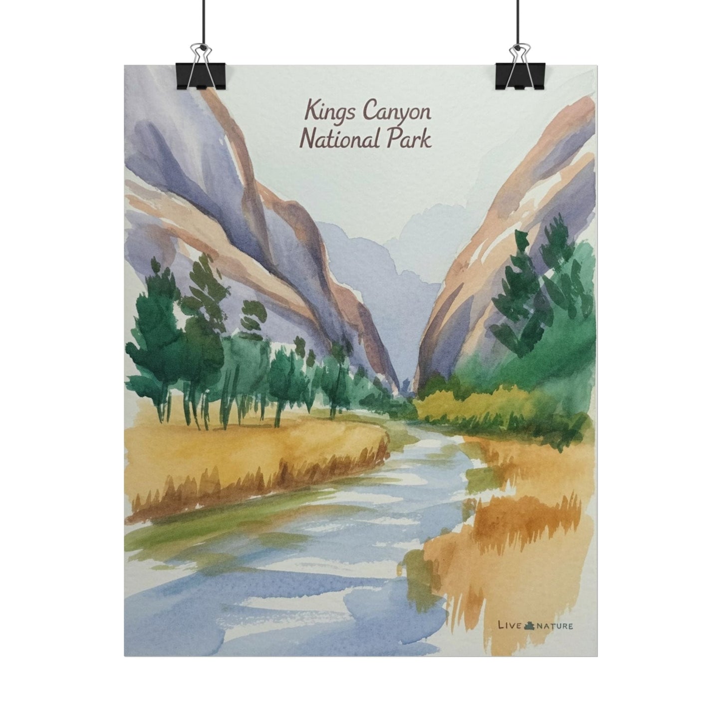 Kings Canyon National Park Watercolor Poster Print