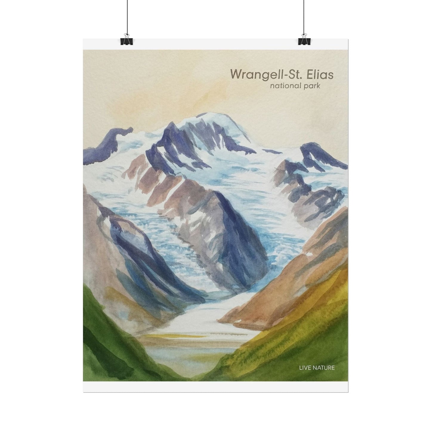 Wrangell-St. Elias National Park Watercolor Print