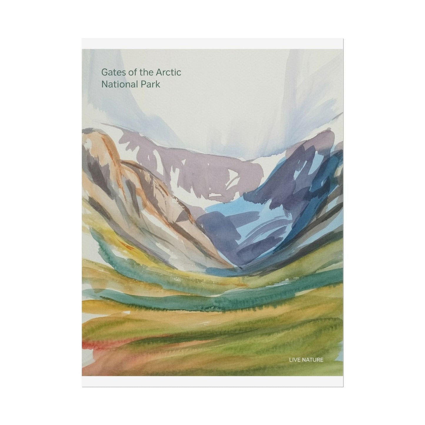 Gates of the Arctic Watercolor Poster Print