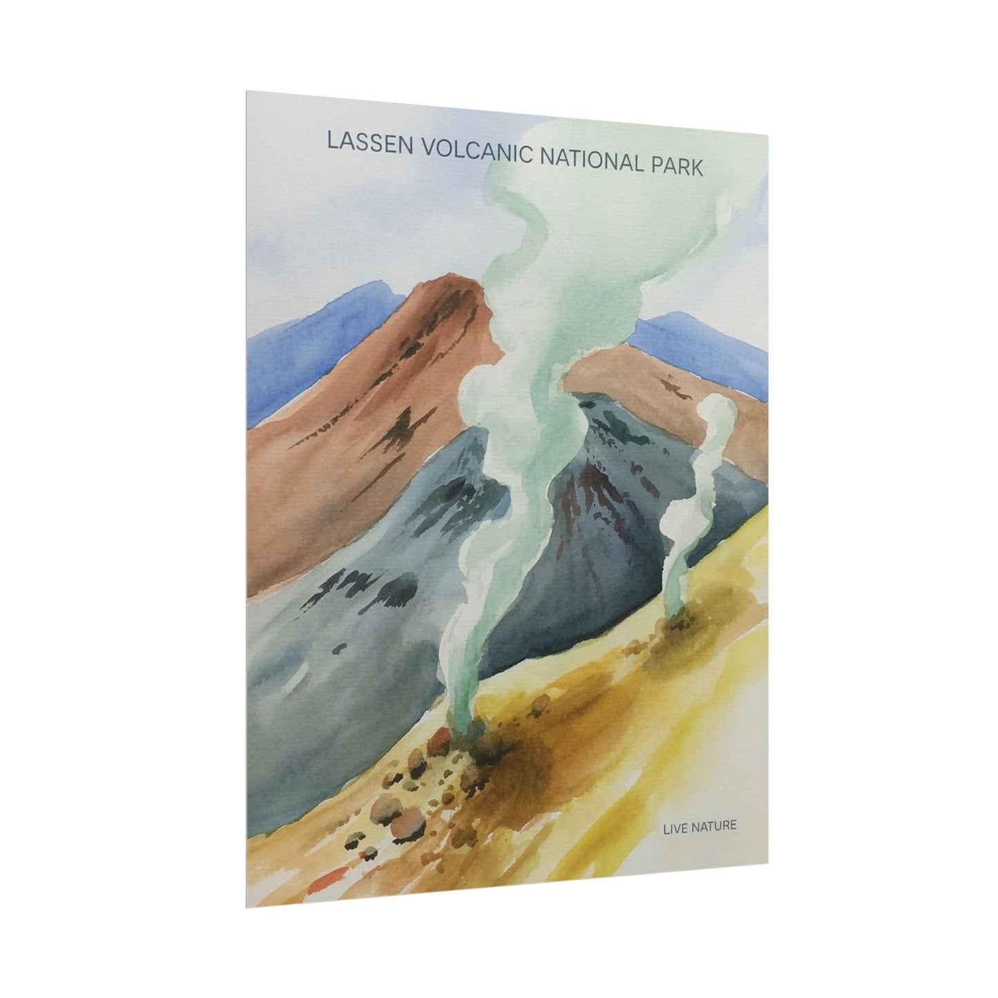 Lassen Volcanic National Park Watercolor Print