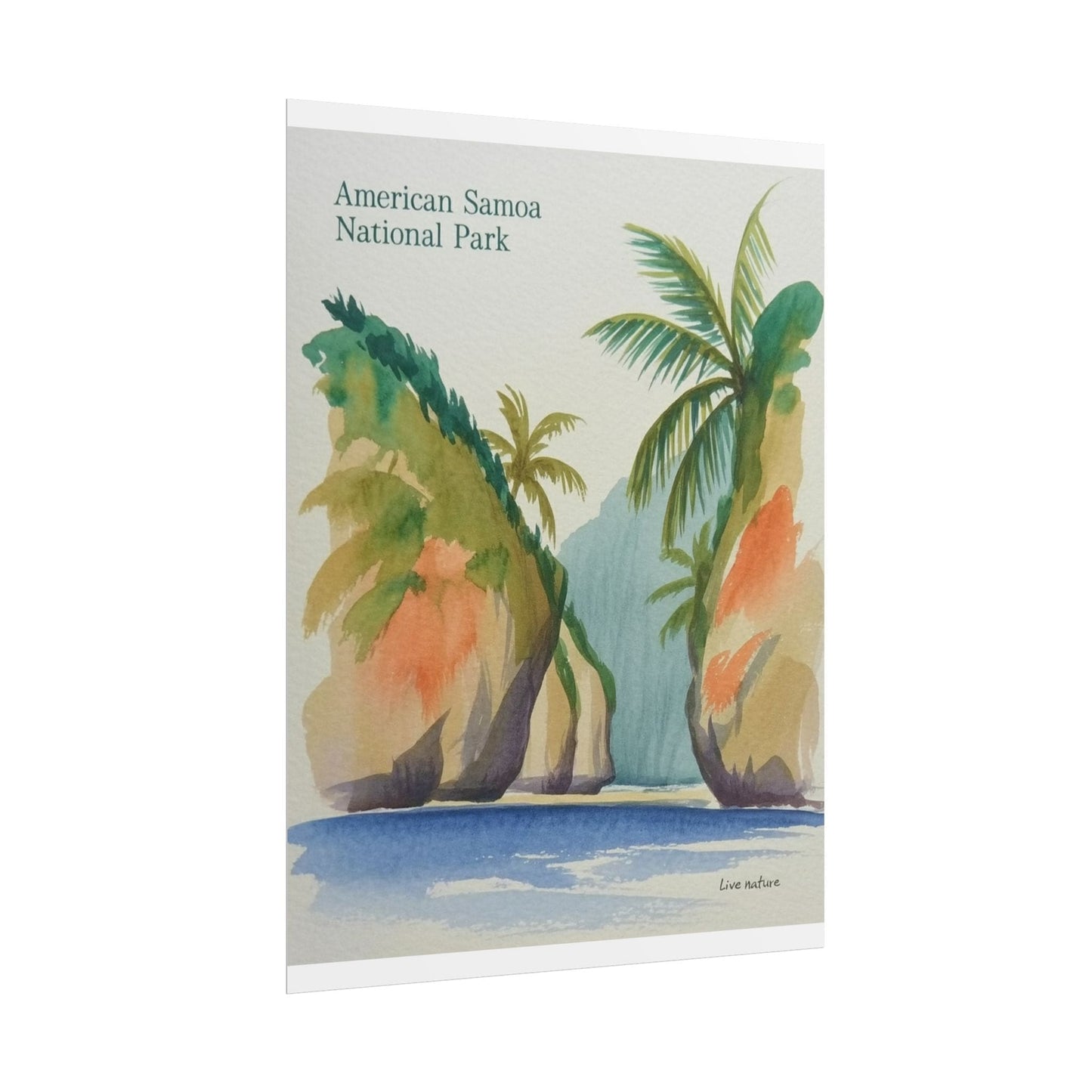 American Samoa National Park Watercolor Poster Print