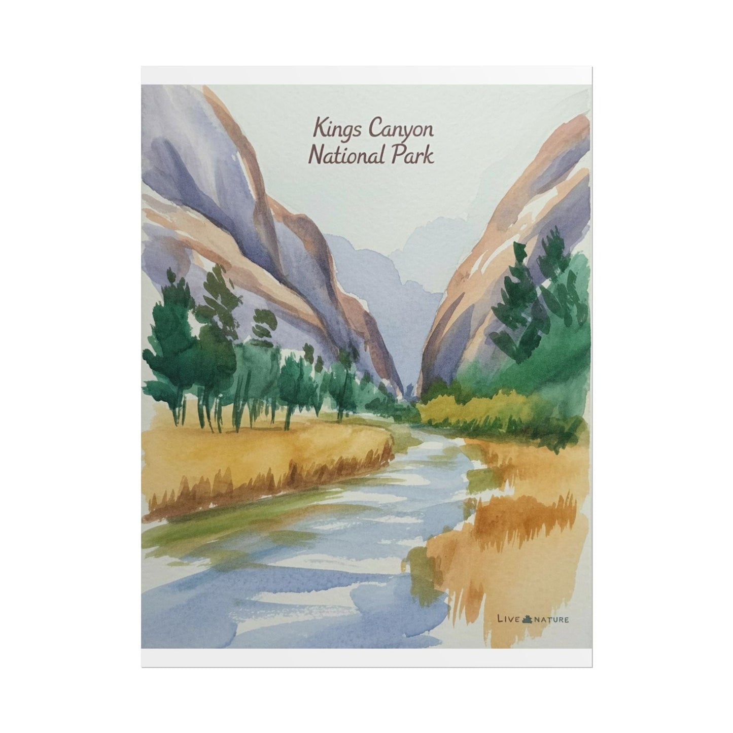 Kings Canyon National Park Watercolor Poster Print