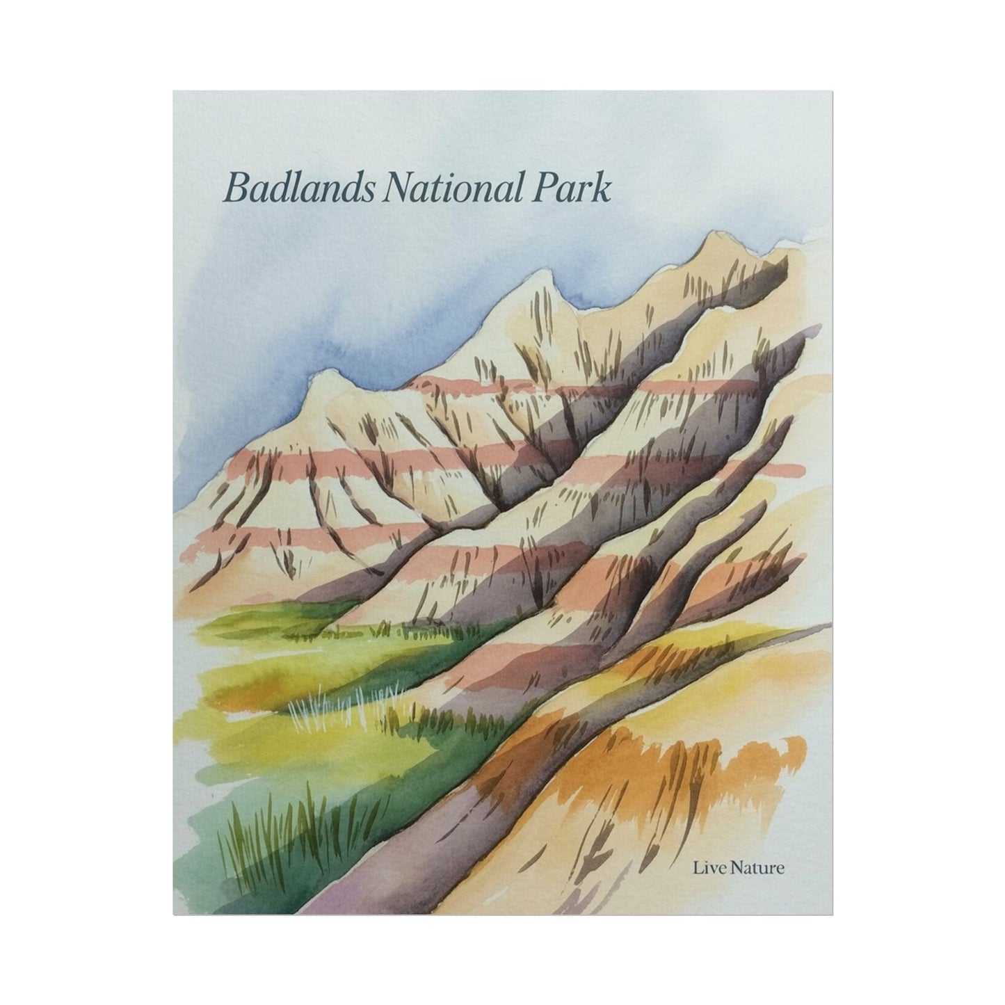 Badlands National Park Watercolor Art Print
