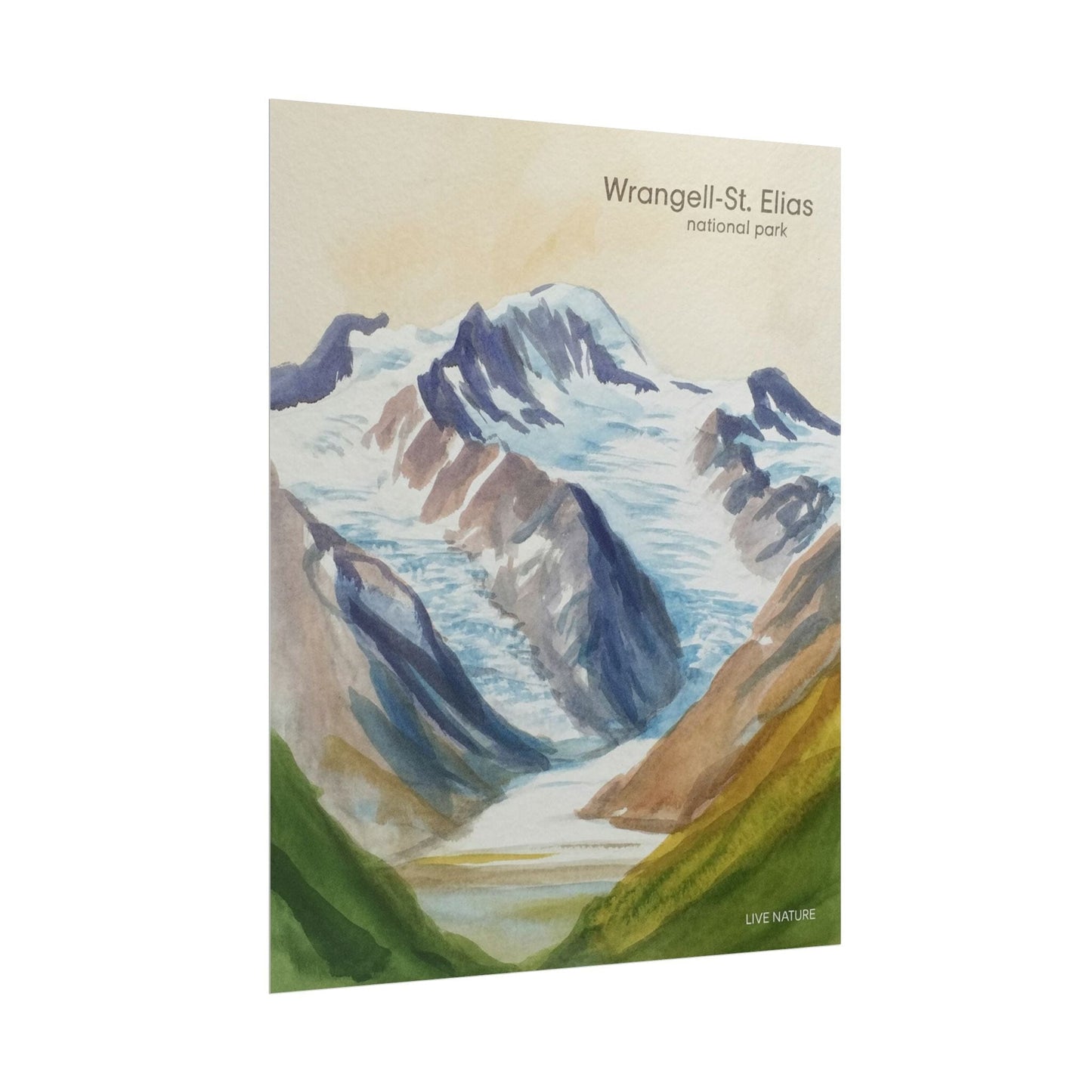 Wrangell-St. Elias National Park Watercolor Print