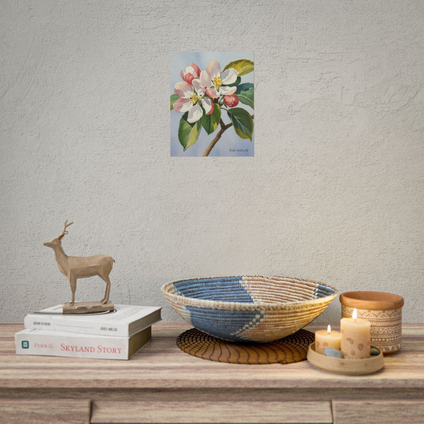 Apple Blossom Watercolor Art Print 'Live Nature' Design