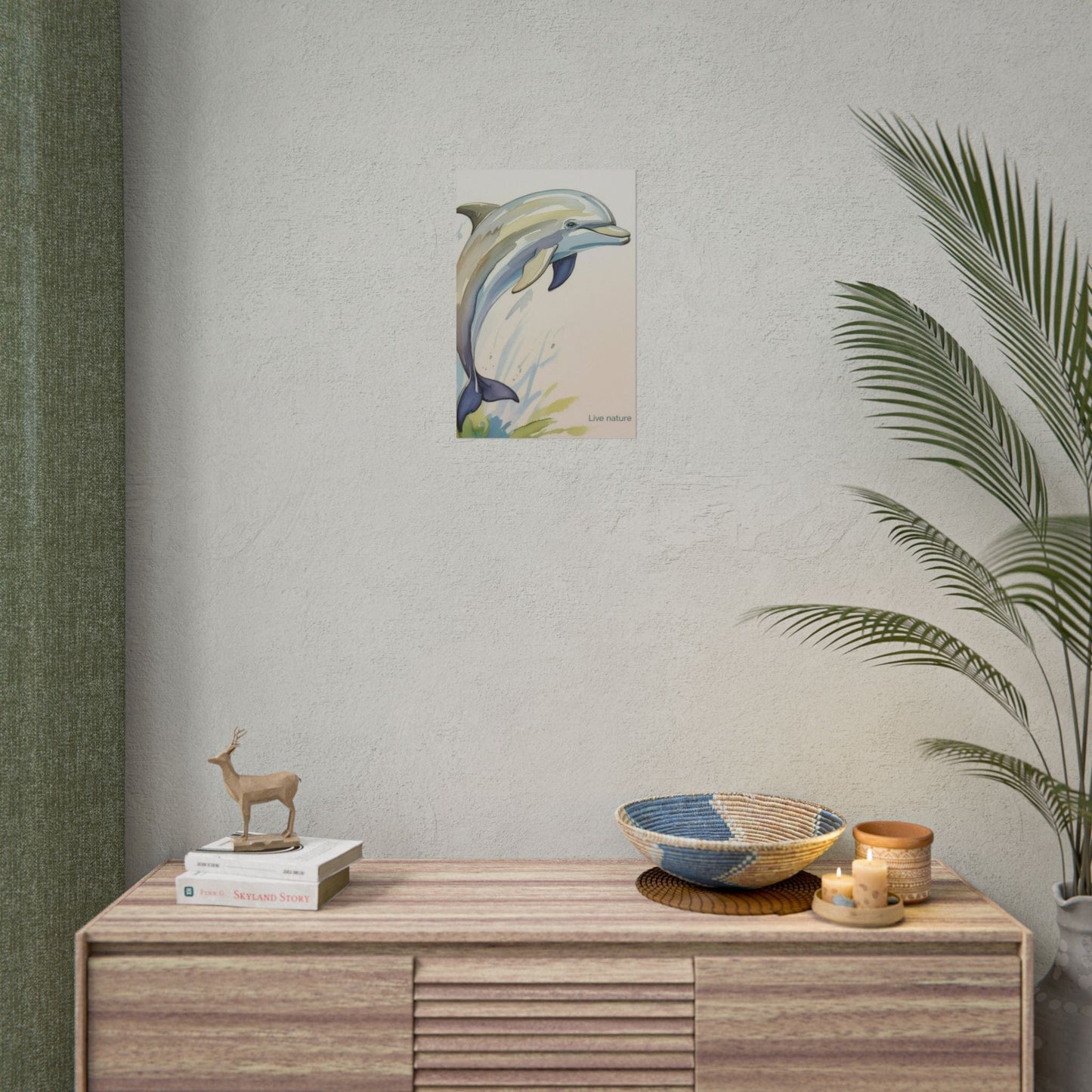 Dolphin Watercolor Art Print - Live Nature Design