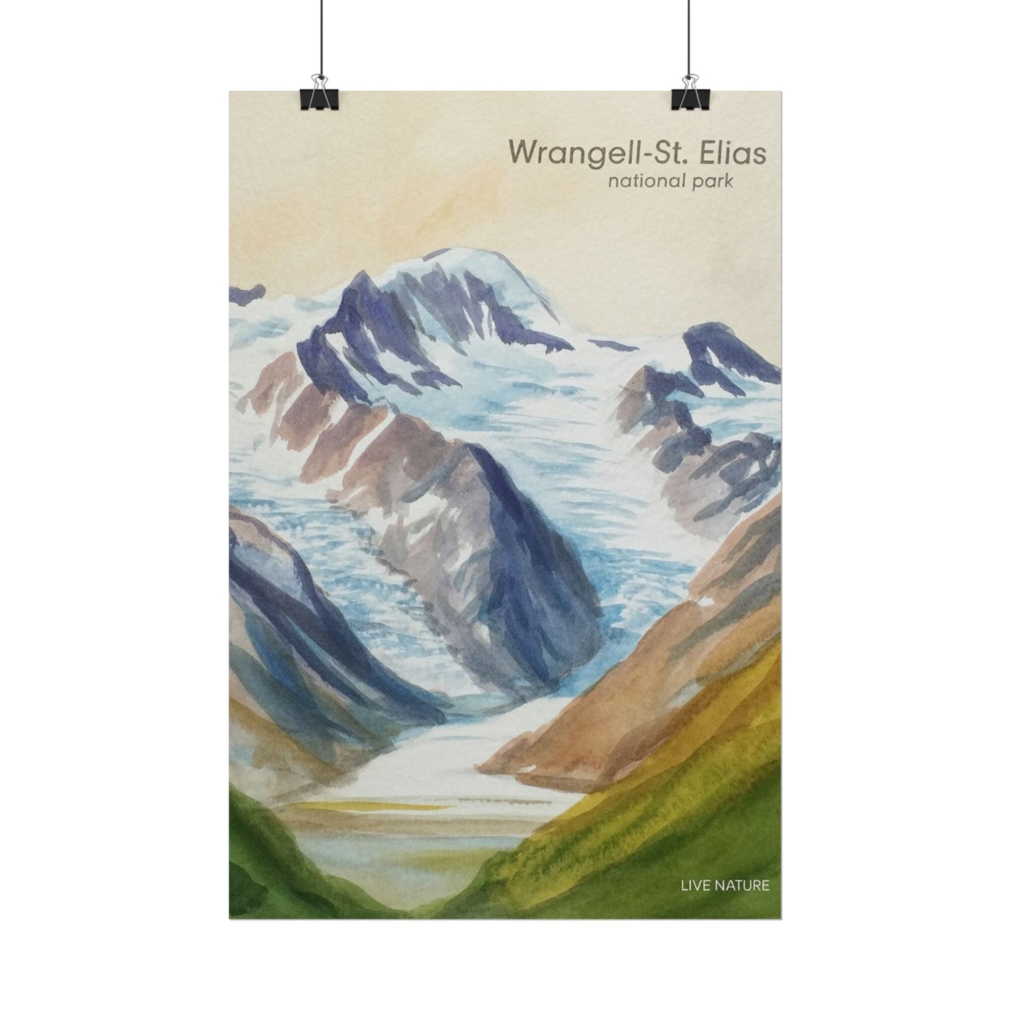 Wrangell-St. Elias National Park Watercolor Print