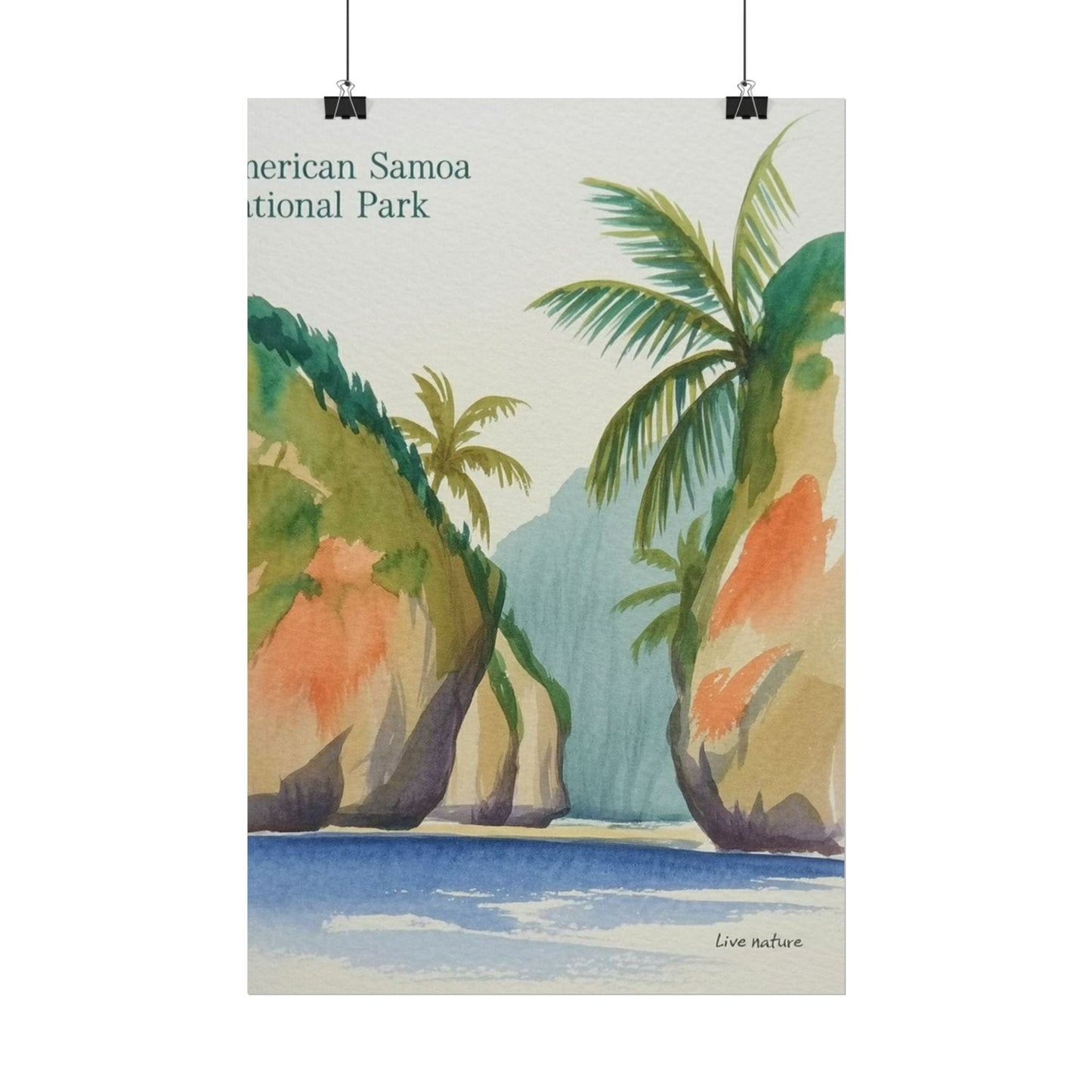 American Samoa National Park Watercolor Poster Print