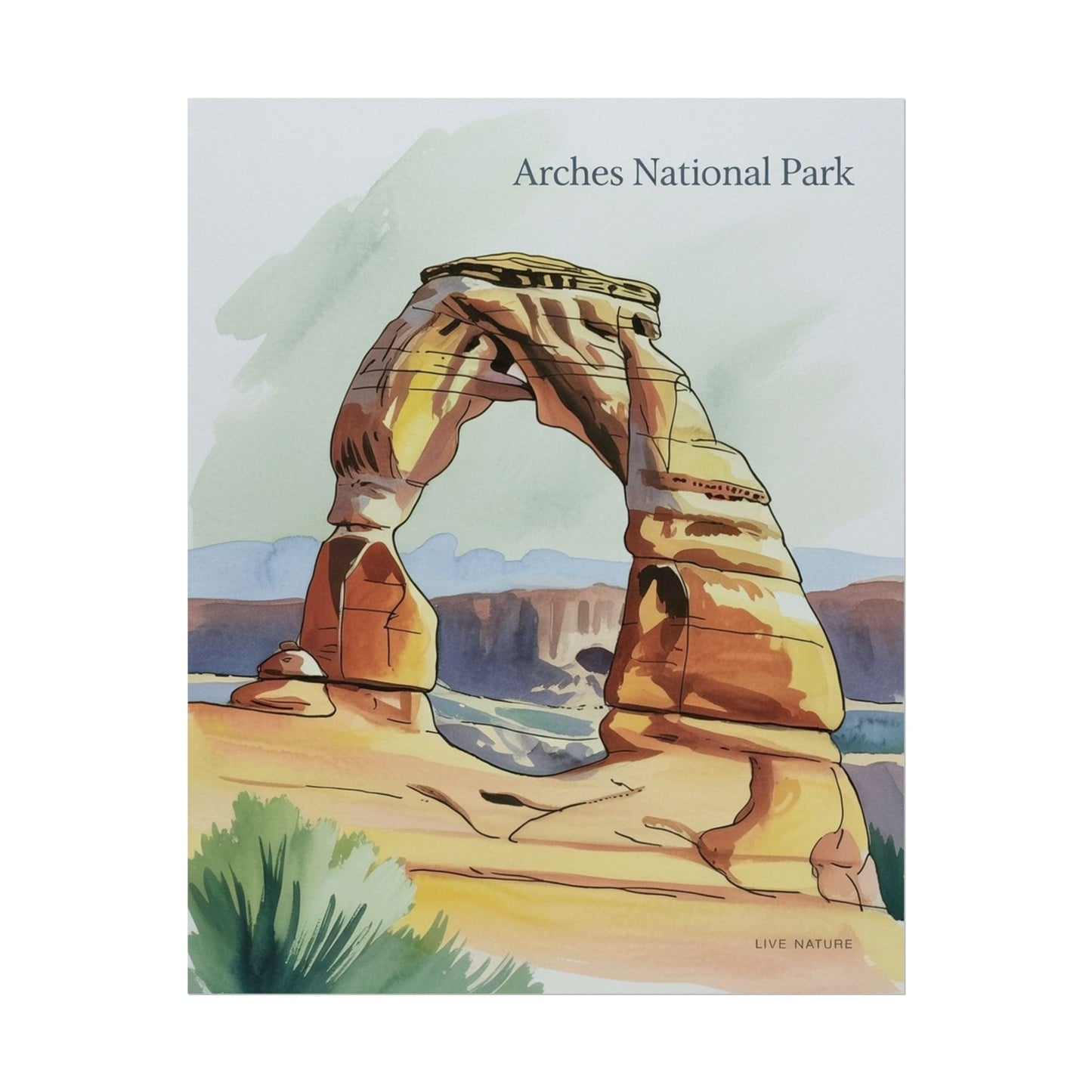 Delicate Arch Watercolor Print Arches National Park