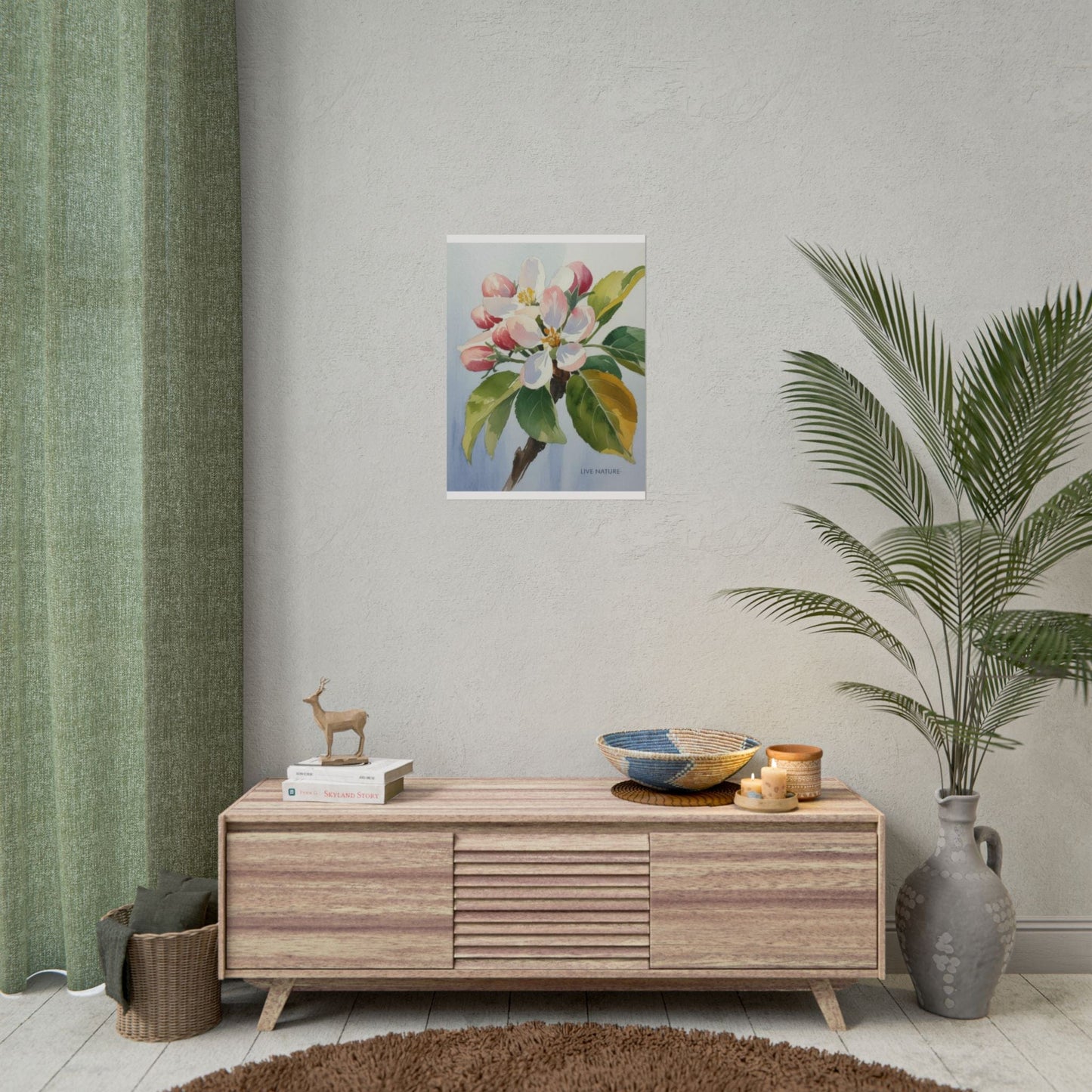 Apple Blossom Watercolor Print 'Live Nature' Design