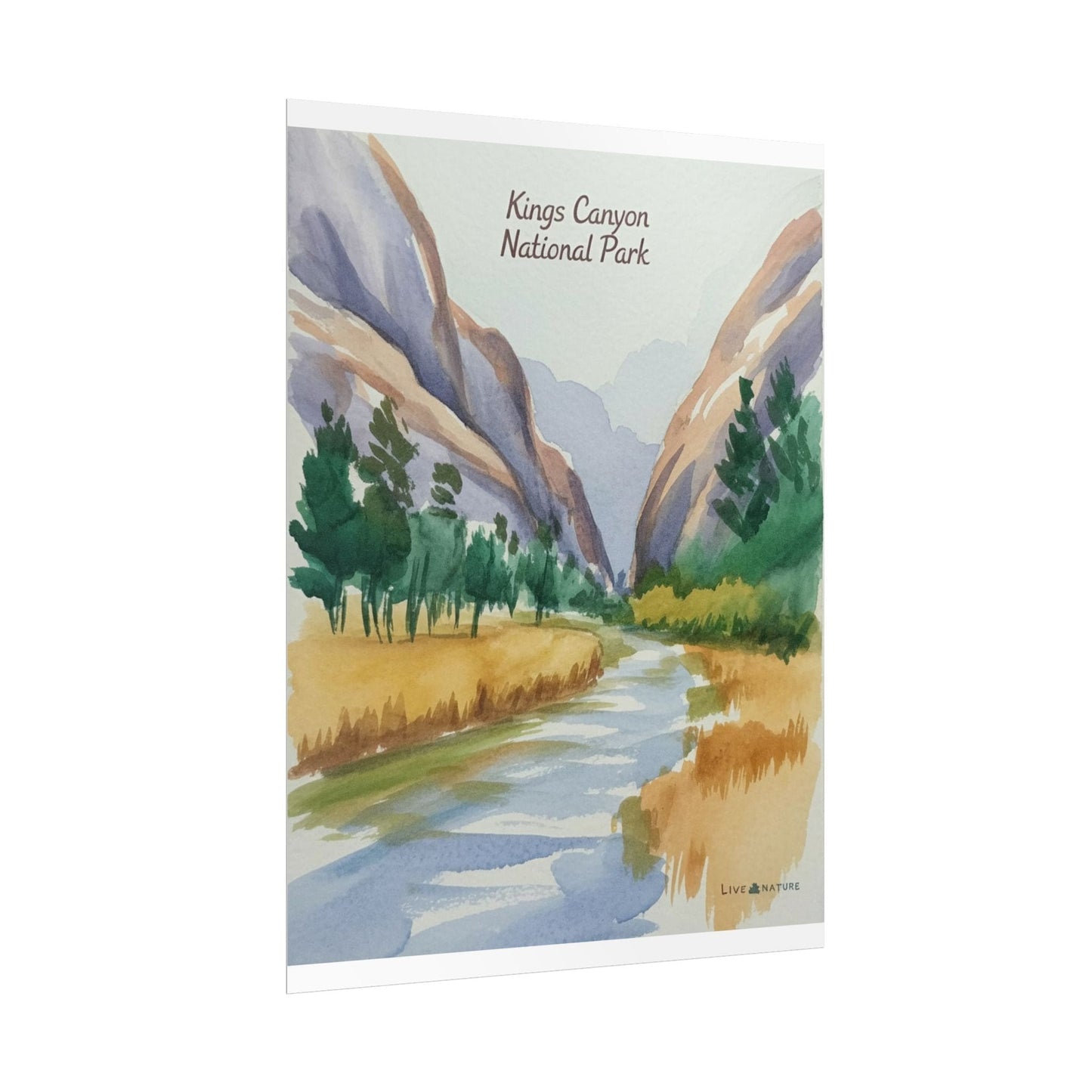 Kings Canyon National Park Watercolor Poster Print