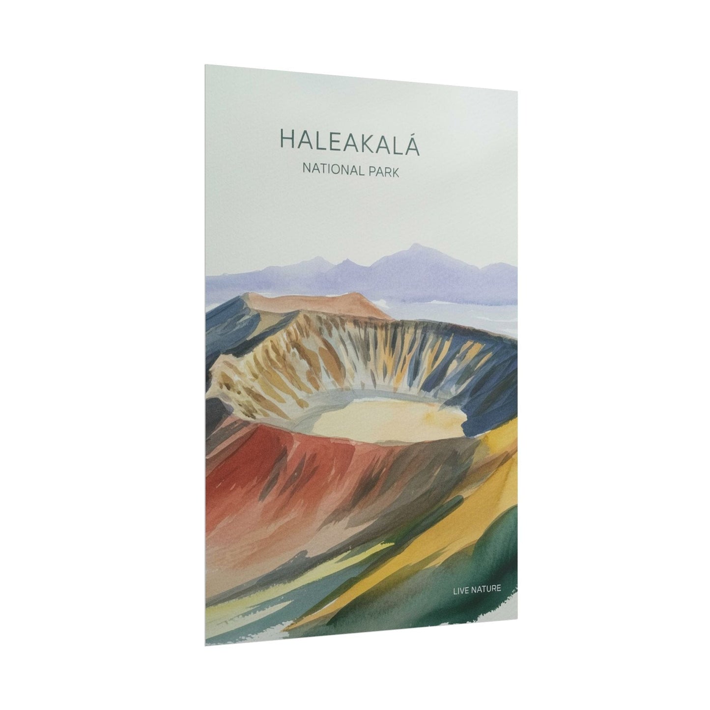 Haleakalā National Park Crater Watercolor Poster