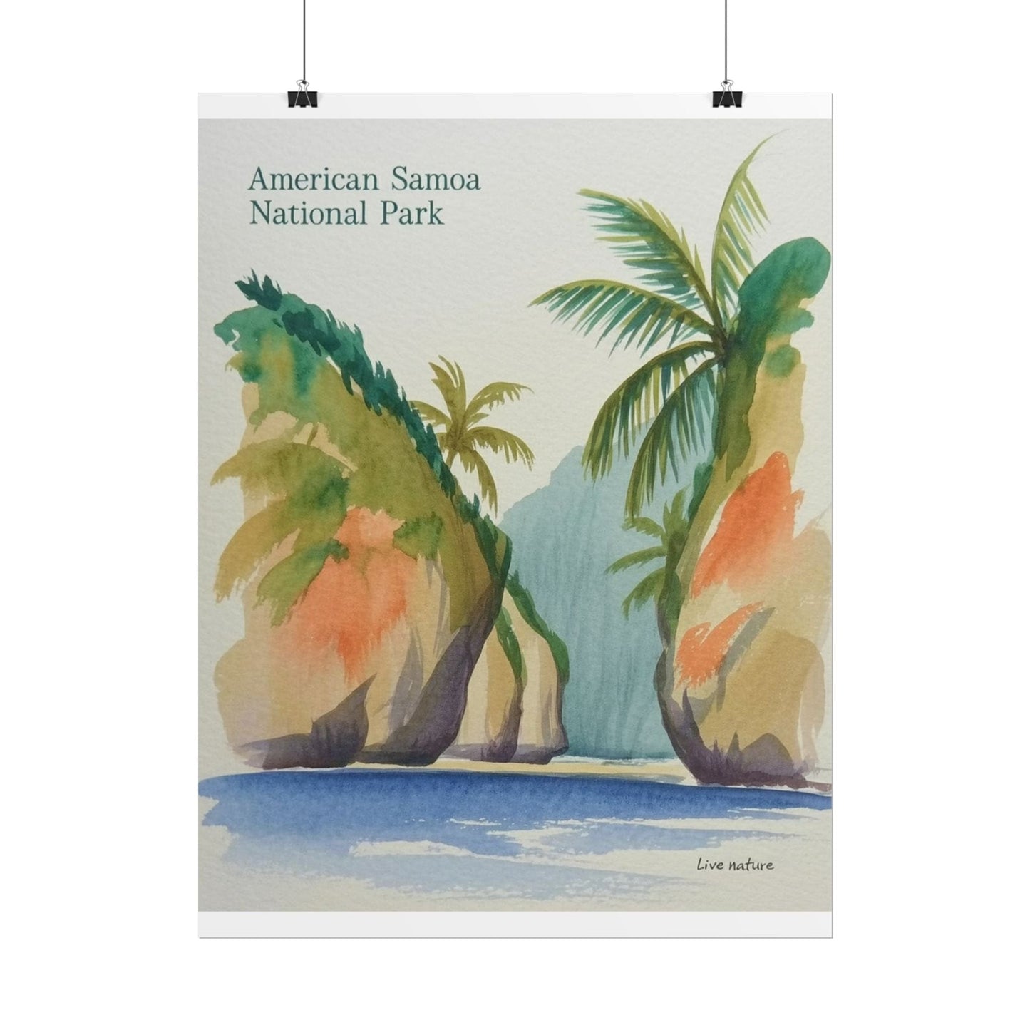 American Samoa National Park Watercolor Poster Print