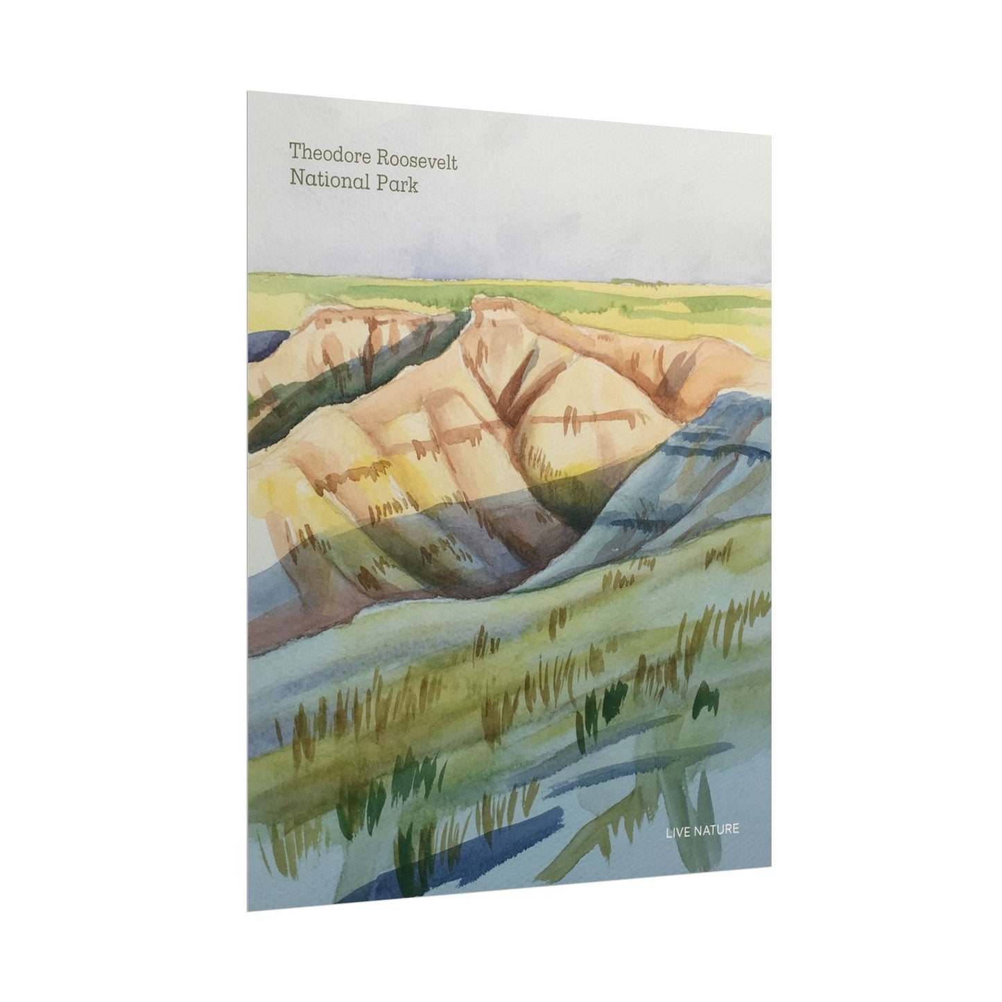 Theodore Roosevelt National Park Watercolor Poster Print