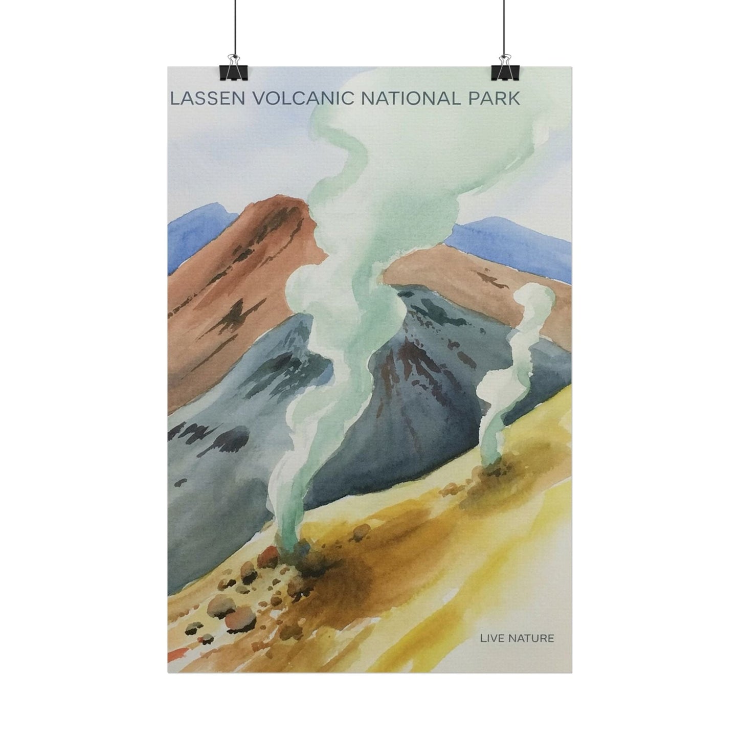 Lassen Volcanic National Park Watercolor Print