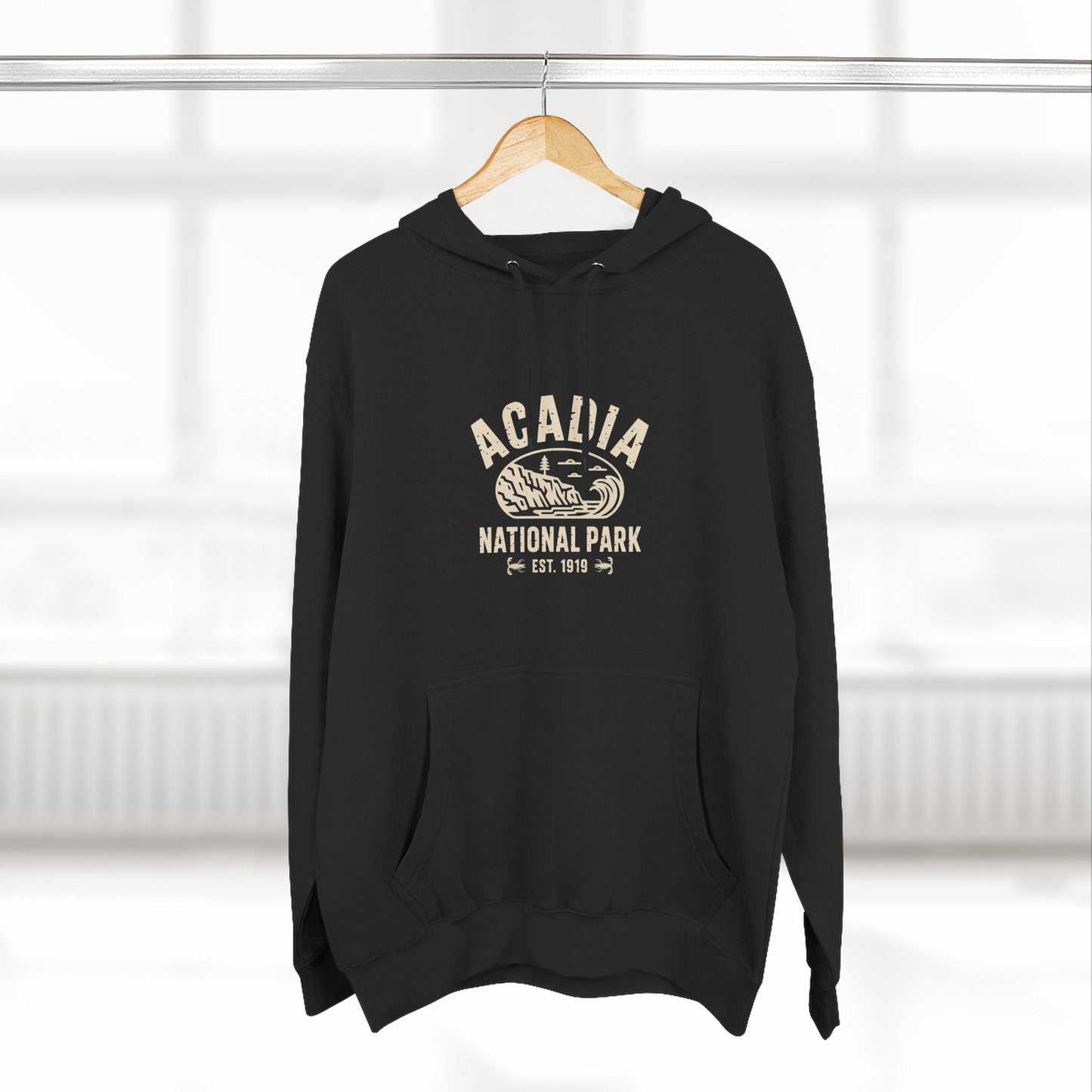 Acadia National Park Fleece Hoodie Ring Spun Cotton