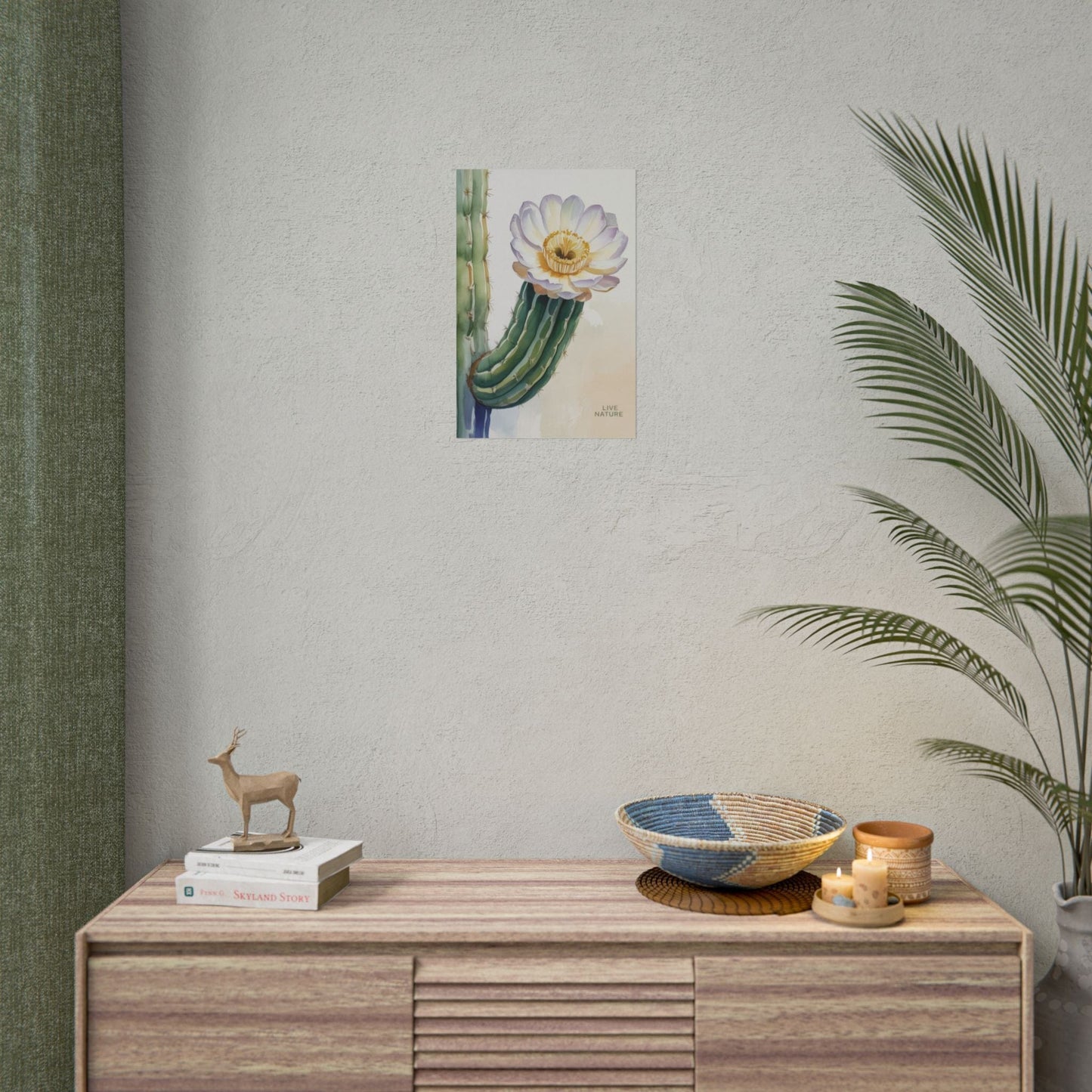 Saguaro Cactus Bloom Watercolor Art Print 'Live Nature