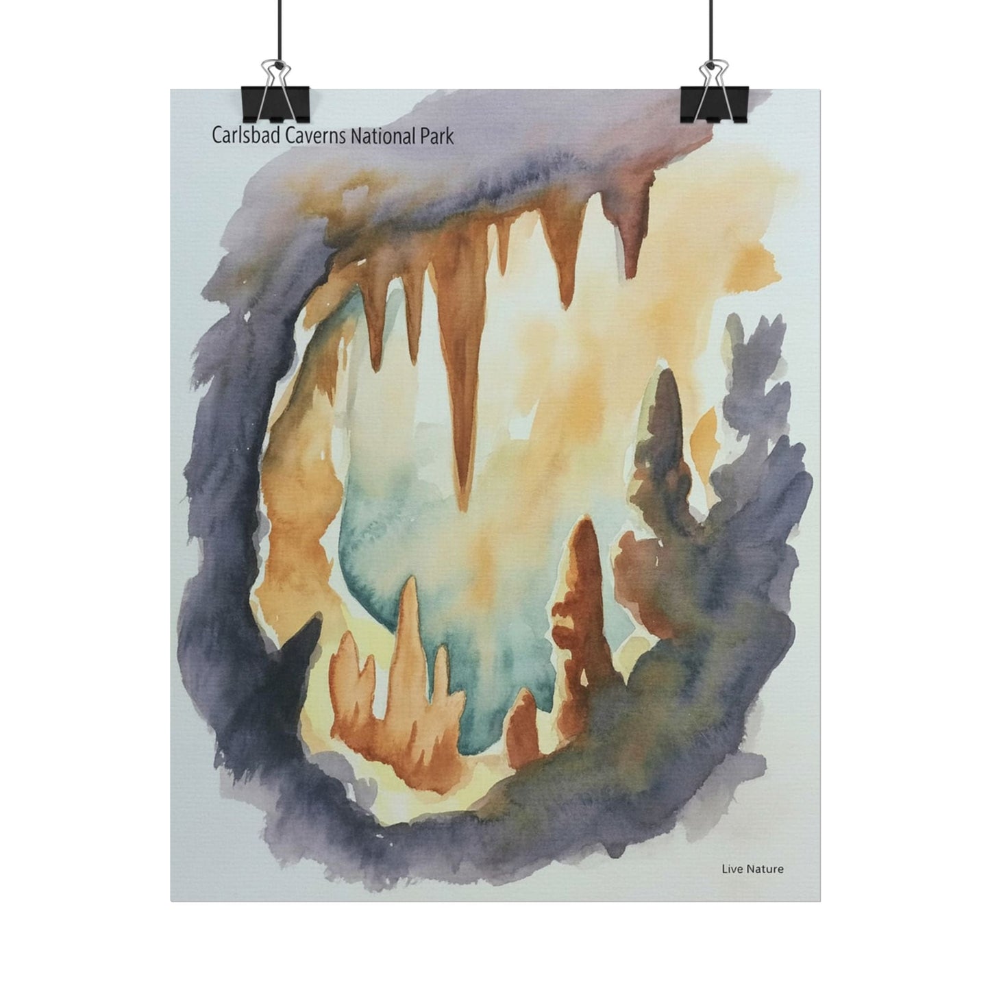 Carlsbad Caverns Watercolor Print Fine Art Poster