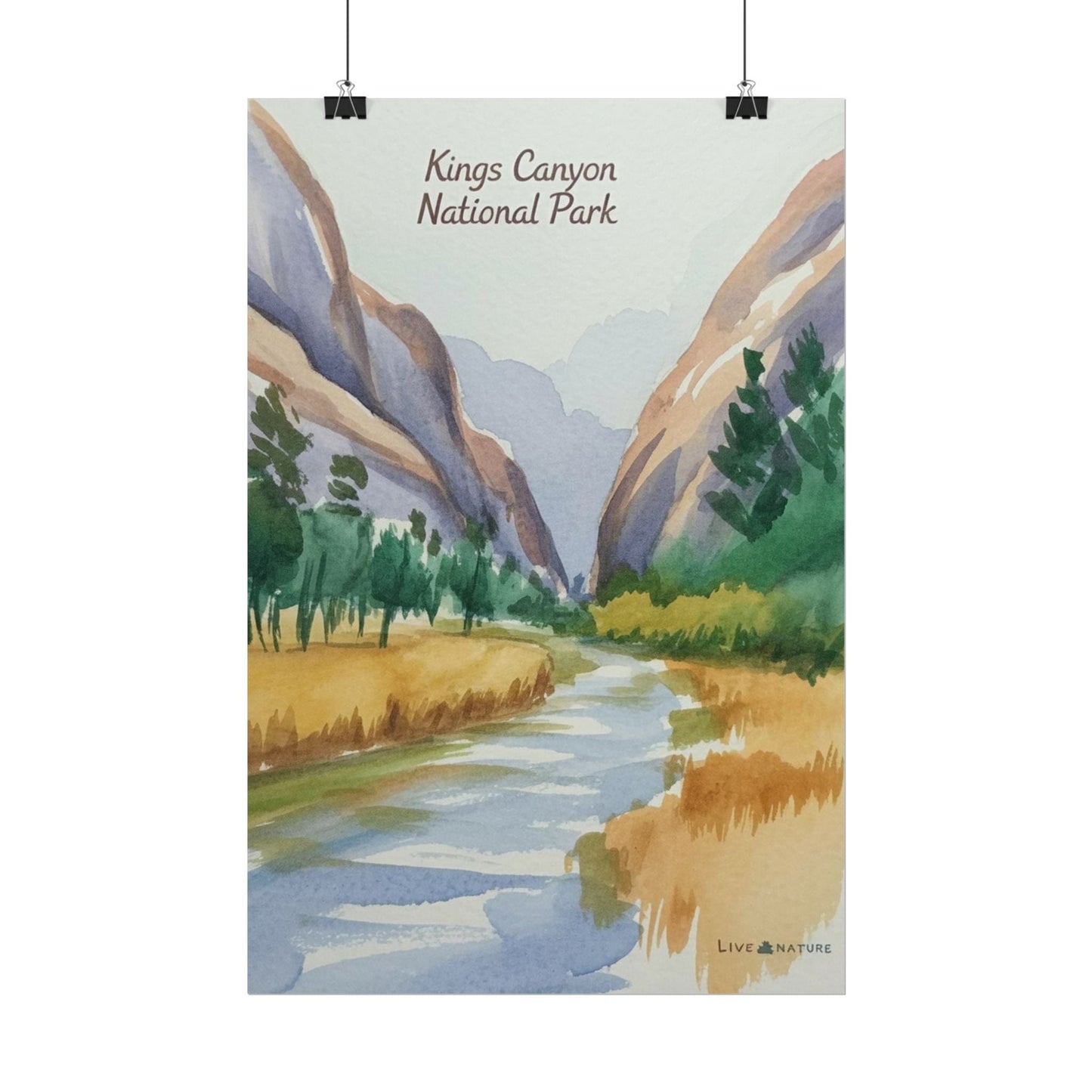 Kings Canyon National Park Watercolor Poster Print
