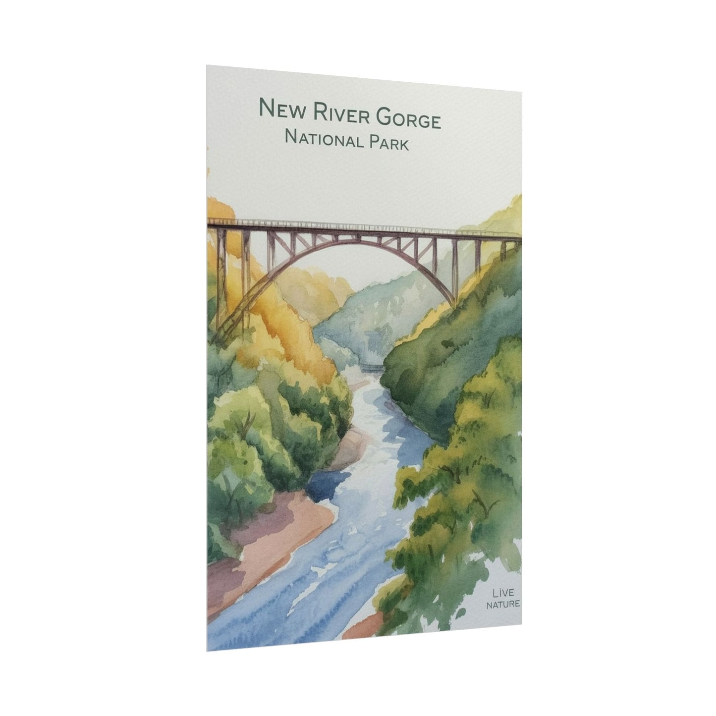 New River Gorge Bridge Watercolor Art Print