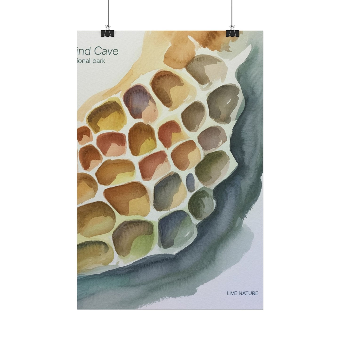 Wind Cave National Park Watercolor Poster Print
