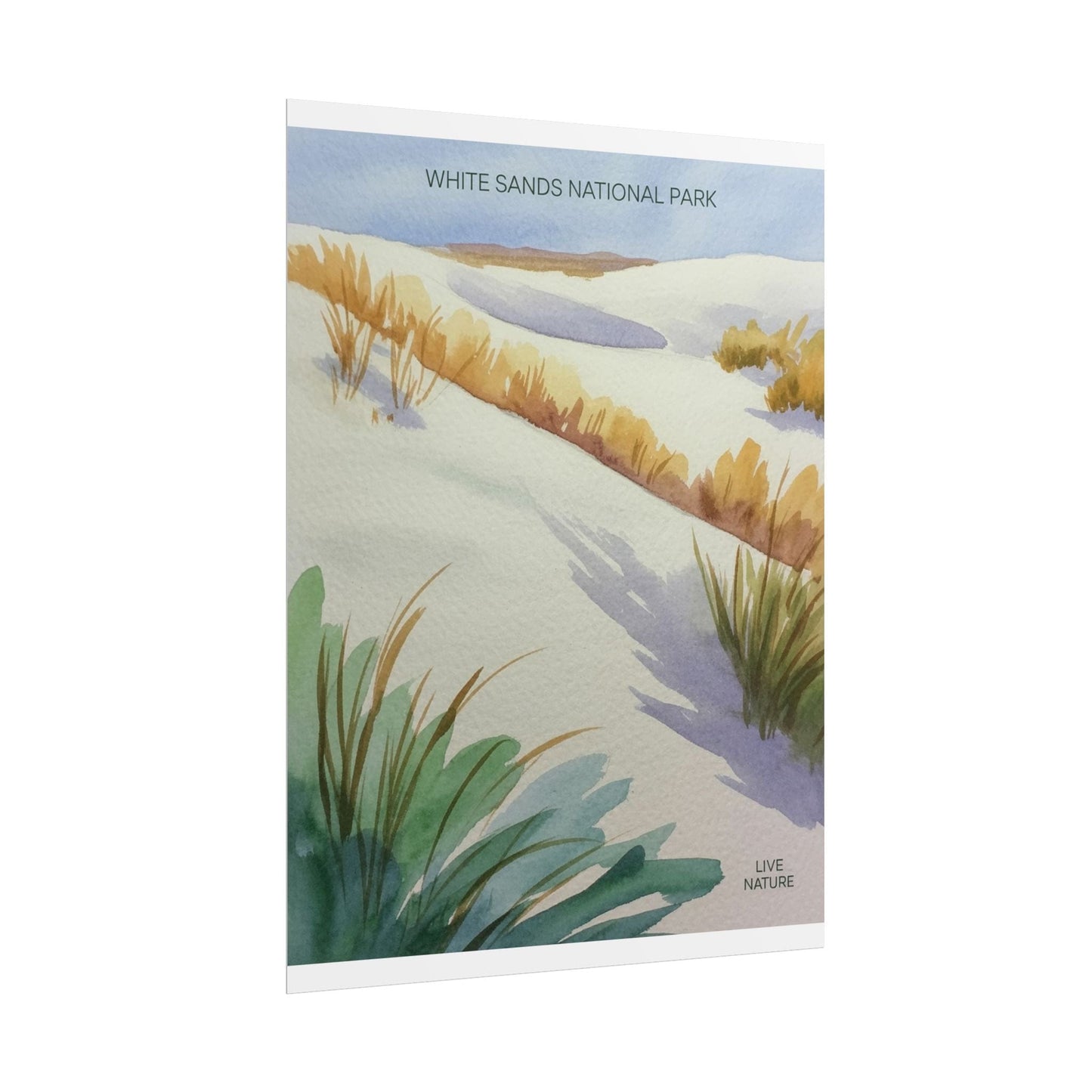White Sands National Park Watercolor Art Print
