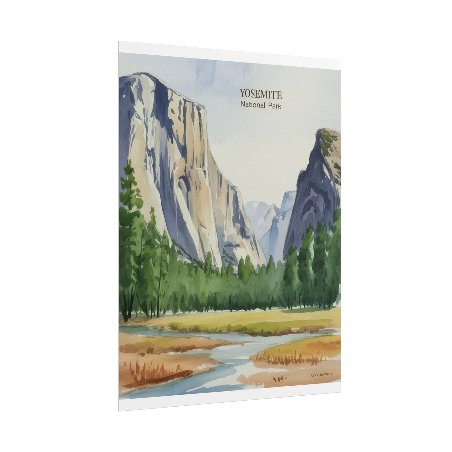 El Capitan Yosemite Watercolor Art Print