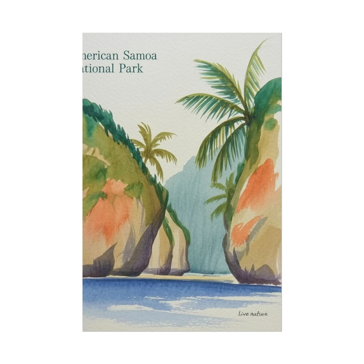 American Samoa National Park Watercolor Poster Print