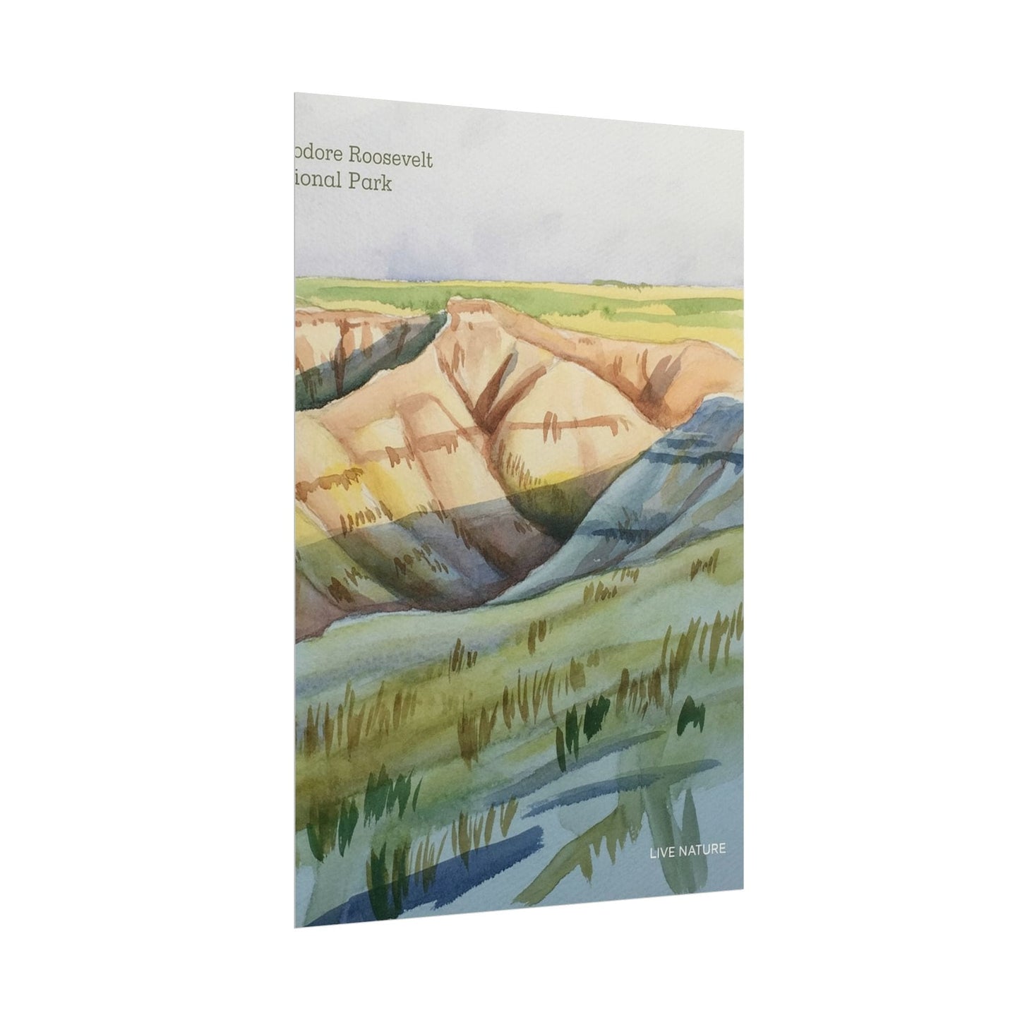 Theodore Roosevelt National Park Watercolor Poster Print