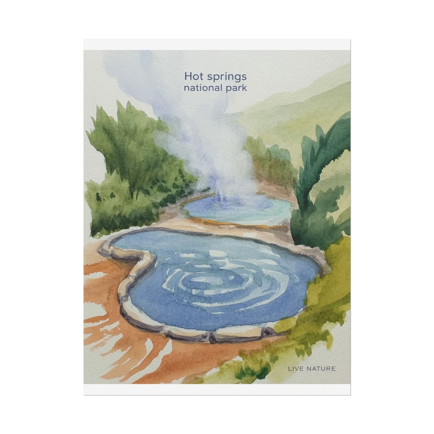 Hot Springs National Park Watercolor Print