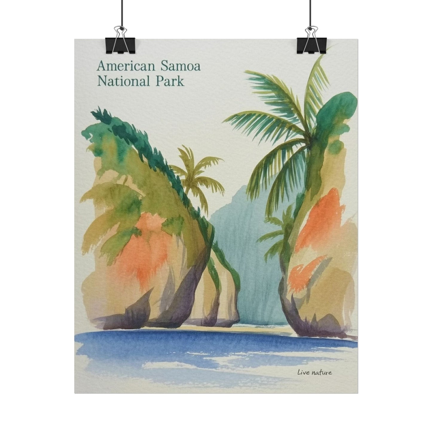 American Samoa National Park Watercolor Poster Print