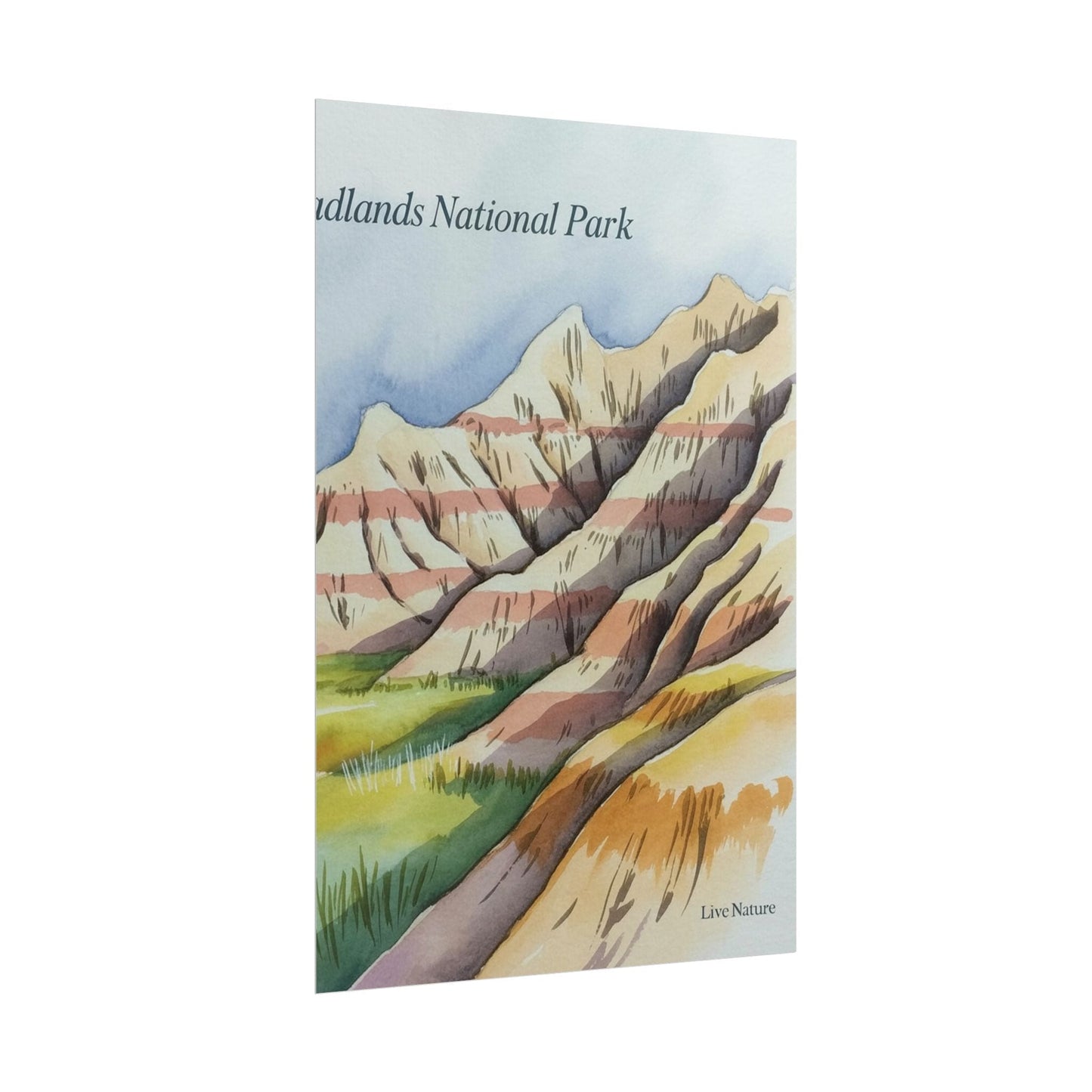 Badlands National Park Watercolor Art Print