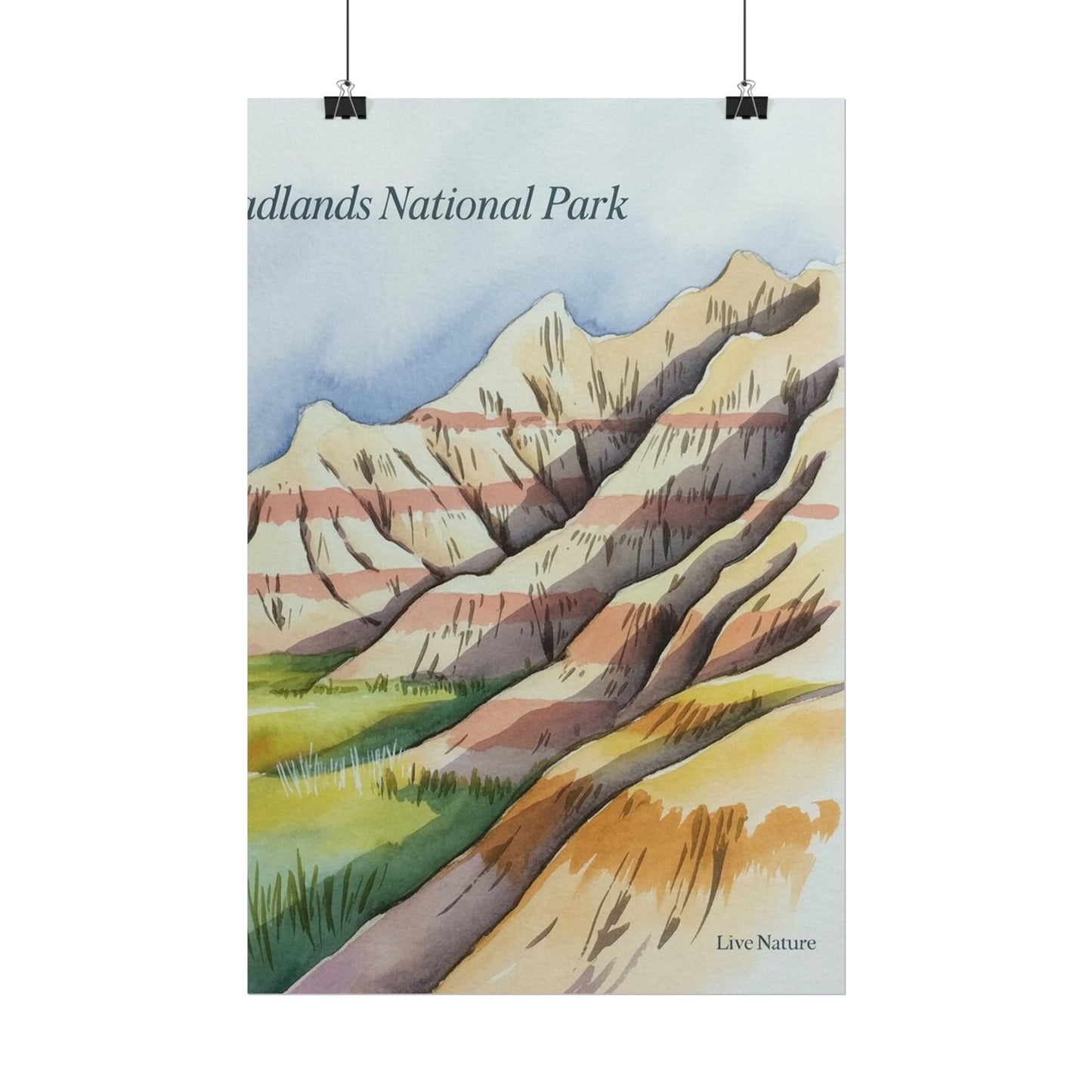 Badlands National Park Watercolor Art Print
