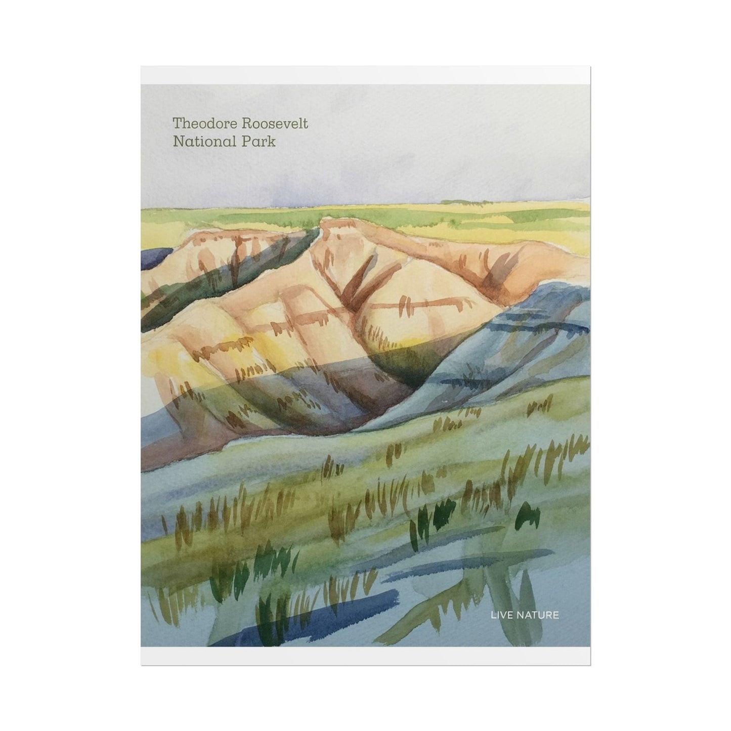 Theodore Roosevelt National Park Watercolor Poster Print