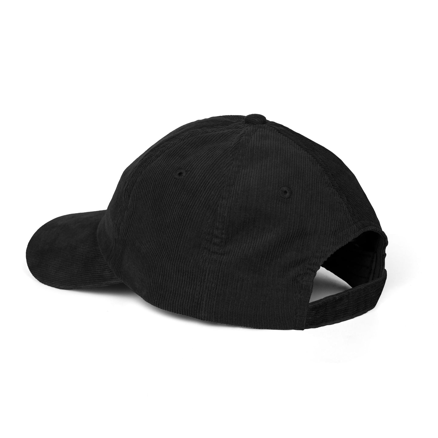 Sea Turtle Embroidered Black Corduroy Cap